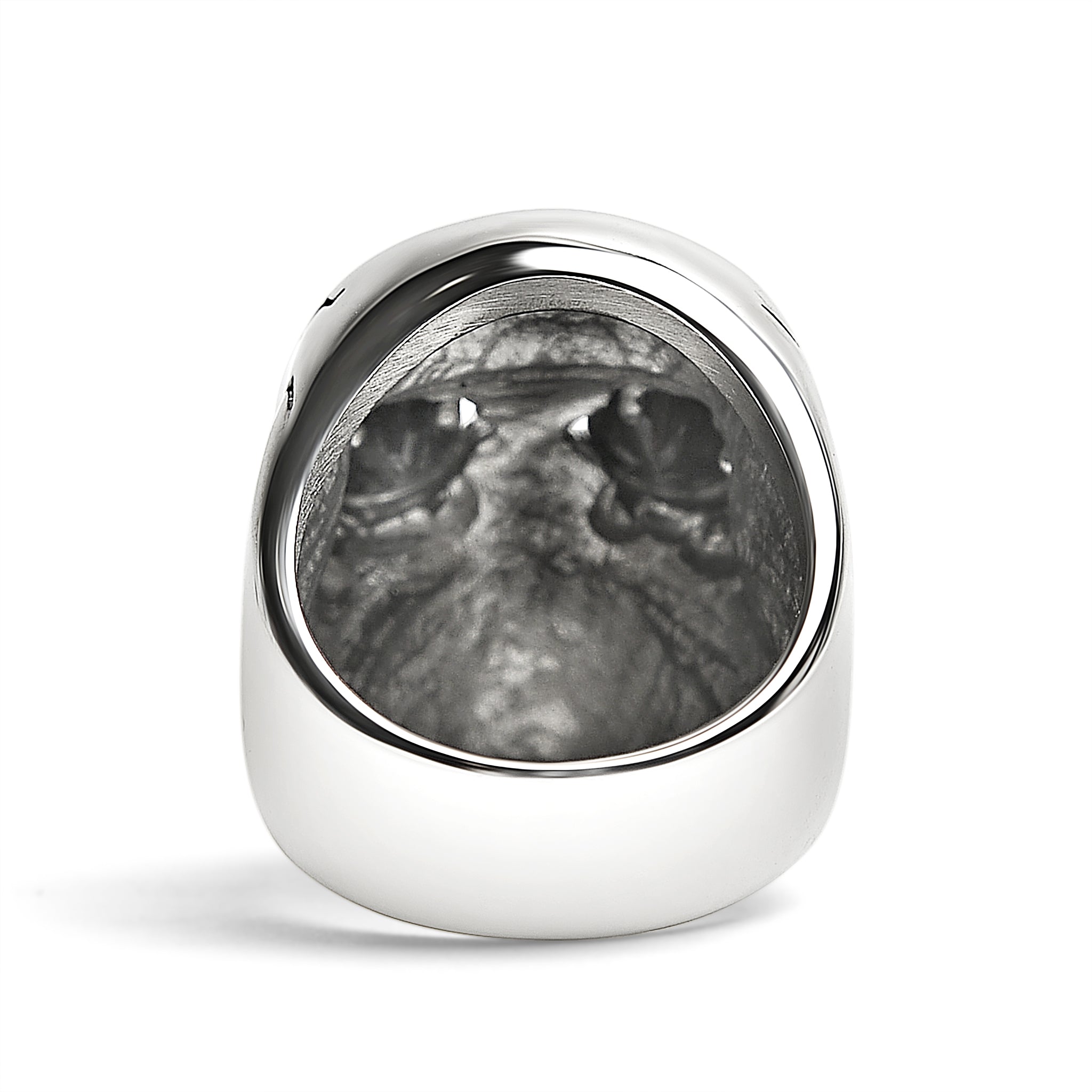 Detailed Cracked Skull with CZ Eyes Stainless Steel Ring / SCR4033、mySite、dreamappss