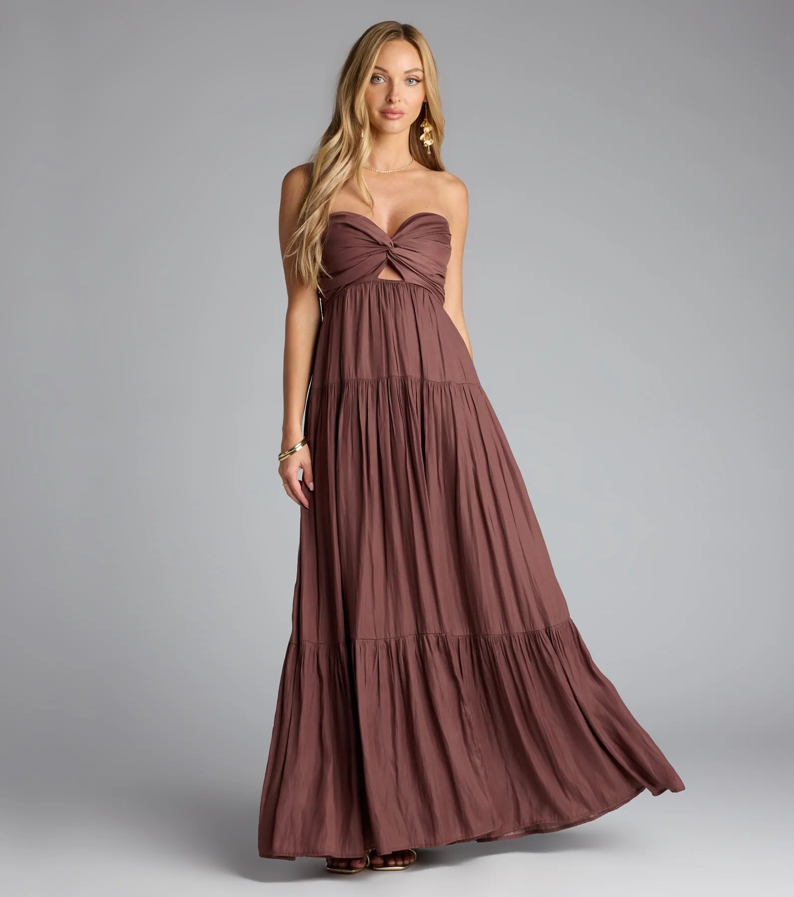  Twist Of Fate Strapless Ruffled Maxi Dress、mySite、justintrudeaud