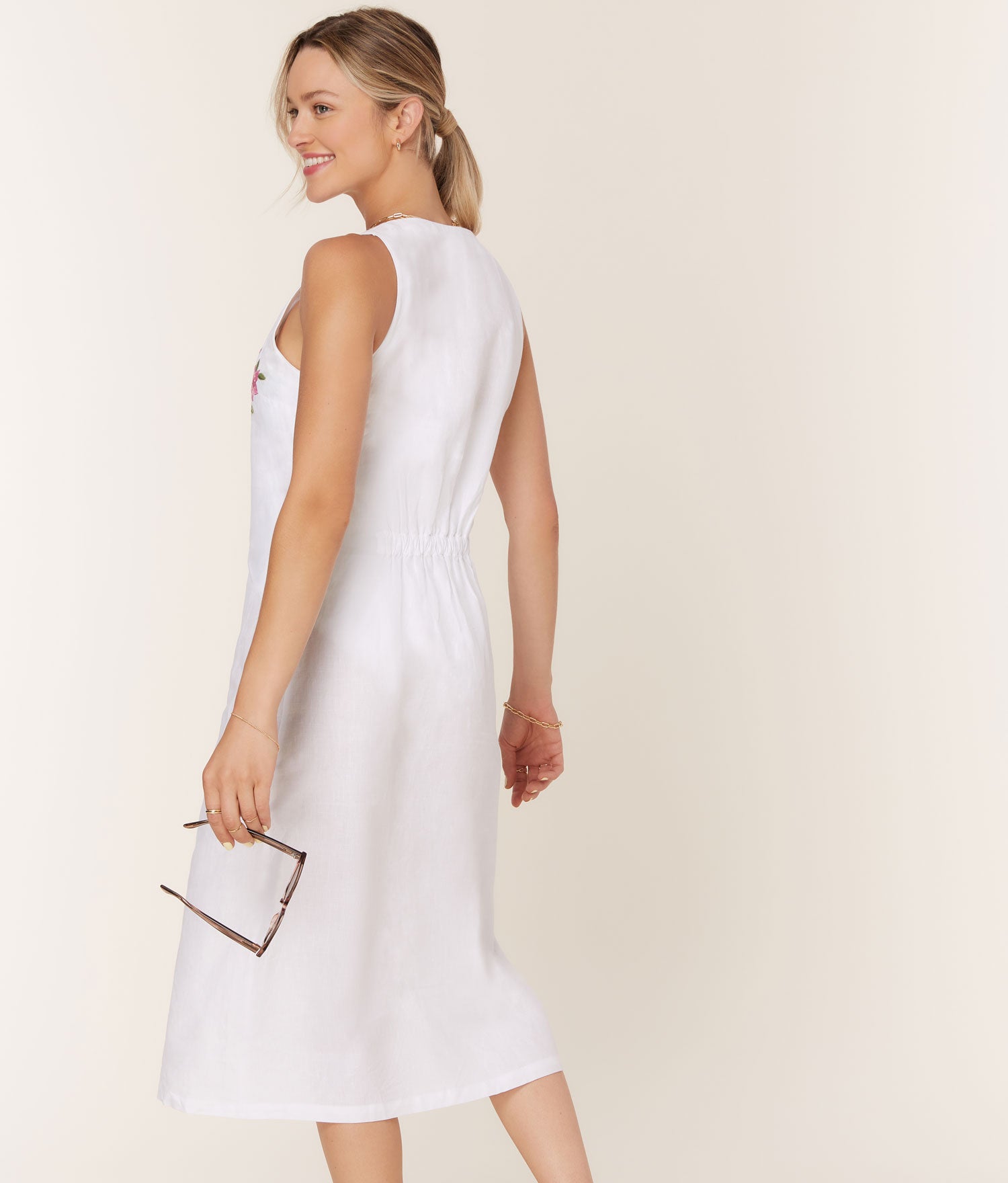  The Anamur Button Up Dress - Linen - White、mySite、ashleygrahame