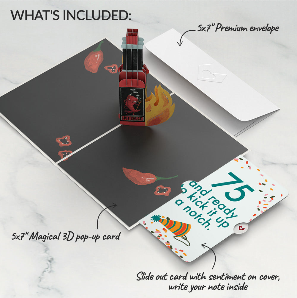 Happy Birthday Hot Stuff Pop-Up Card and 75th Kick It Up Sentiment Set、mySite、solidvoid