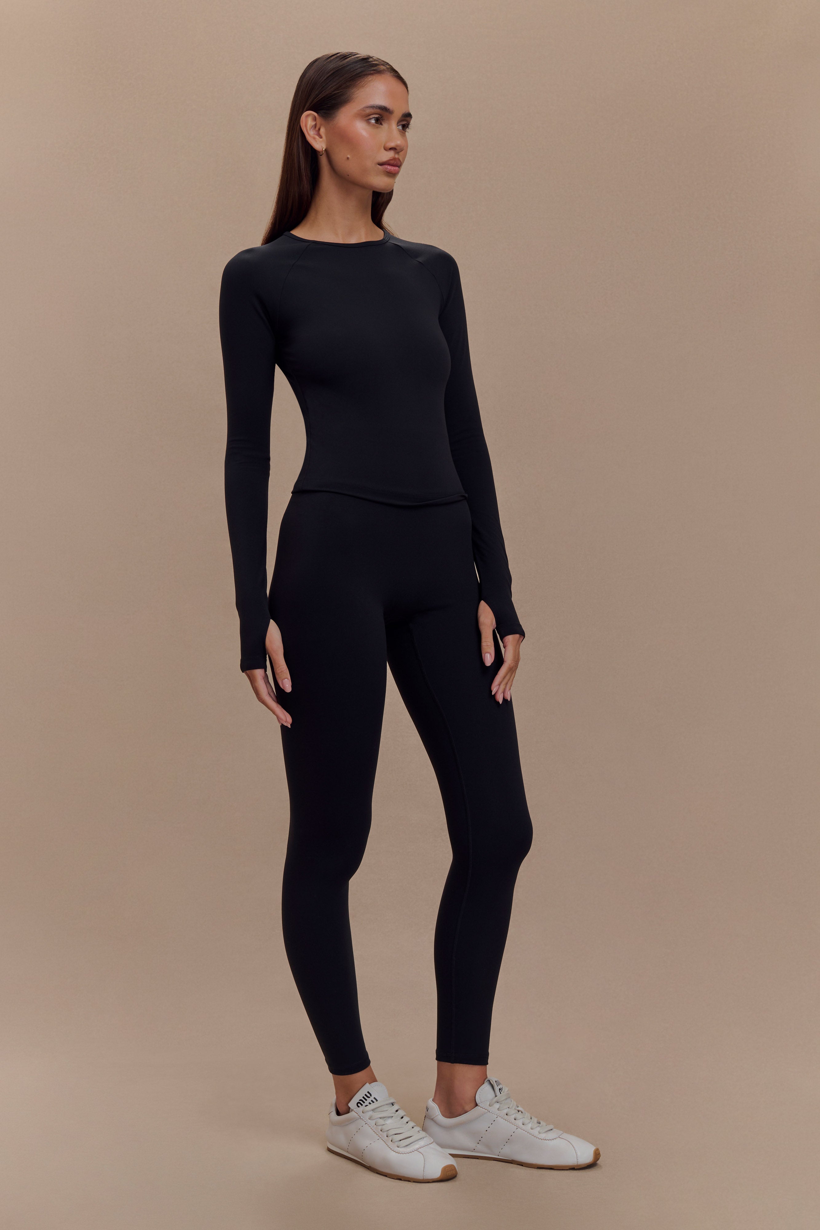 Eliana Long Sleeve Active Top - Black、mySite、solidvoid