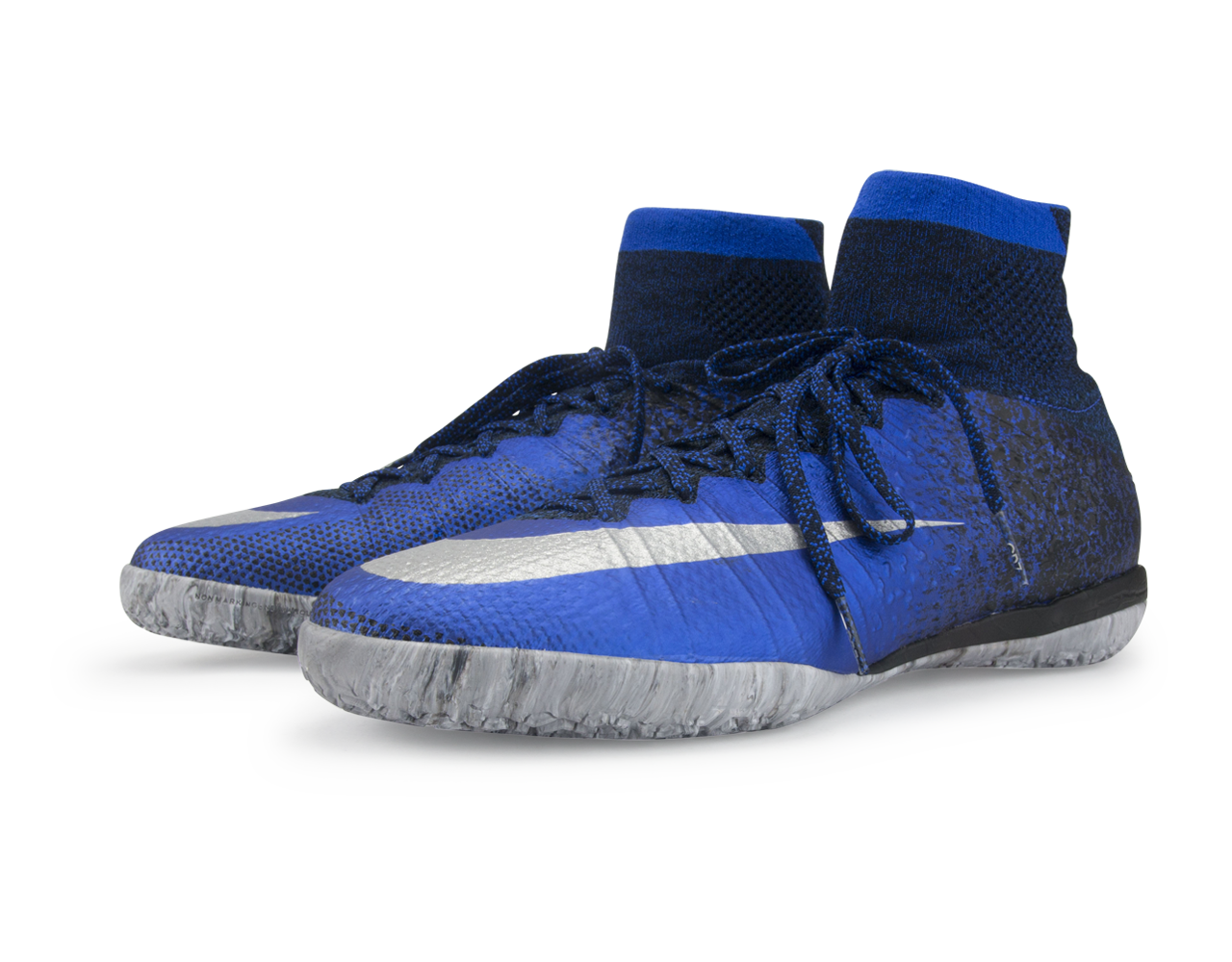 Nike Men's MercurialX Proximo CR Indoor Soccer Shoes Deep Royal Blue/Metallic Silver、mySite、bottomscart