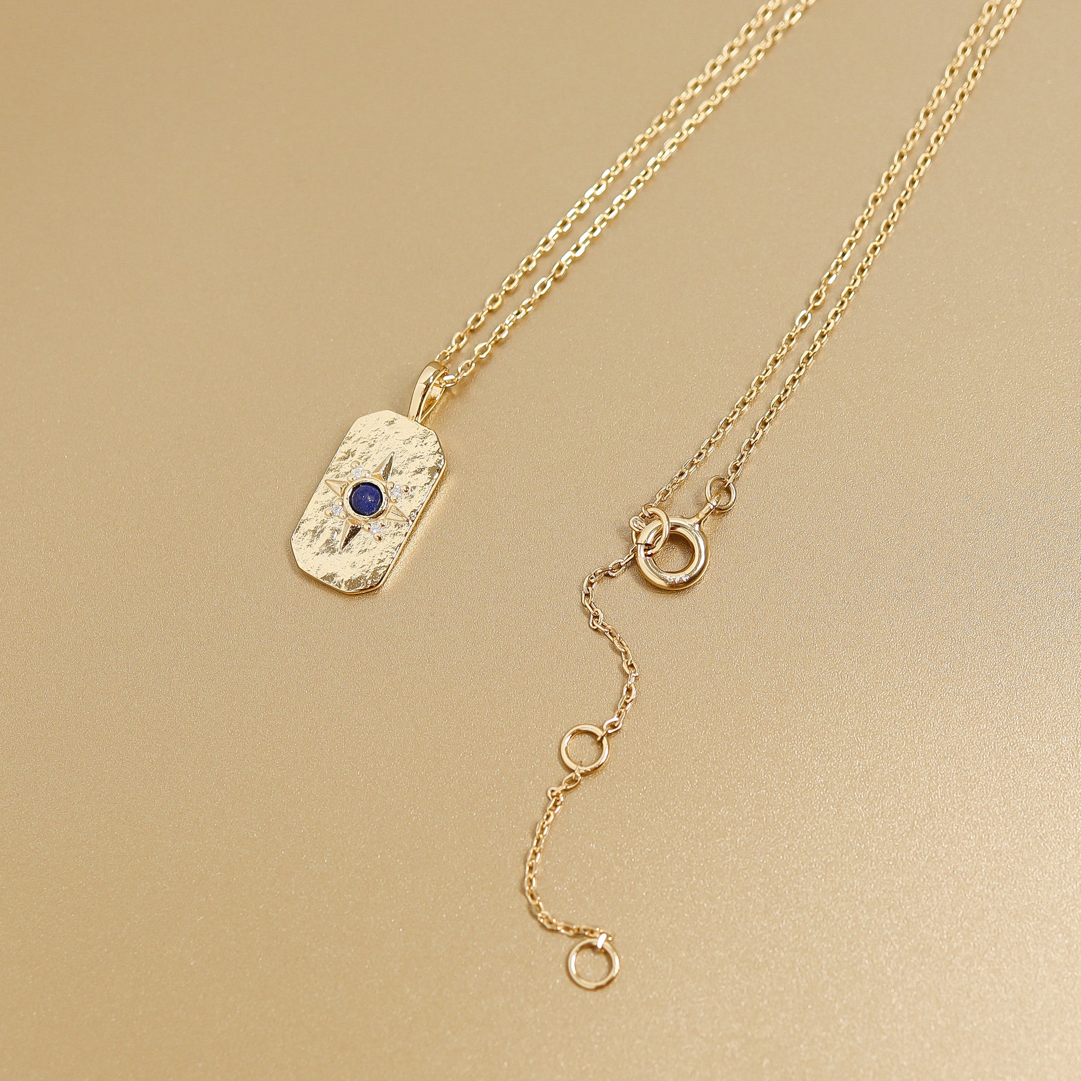 14K Gold Plated Sterling Silver Semi Precious Compass Star Necklace / PMJ0028、mySite、dreamappss