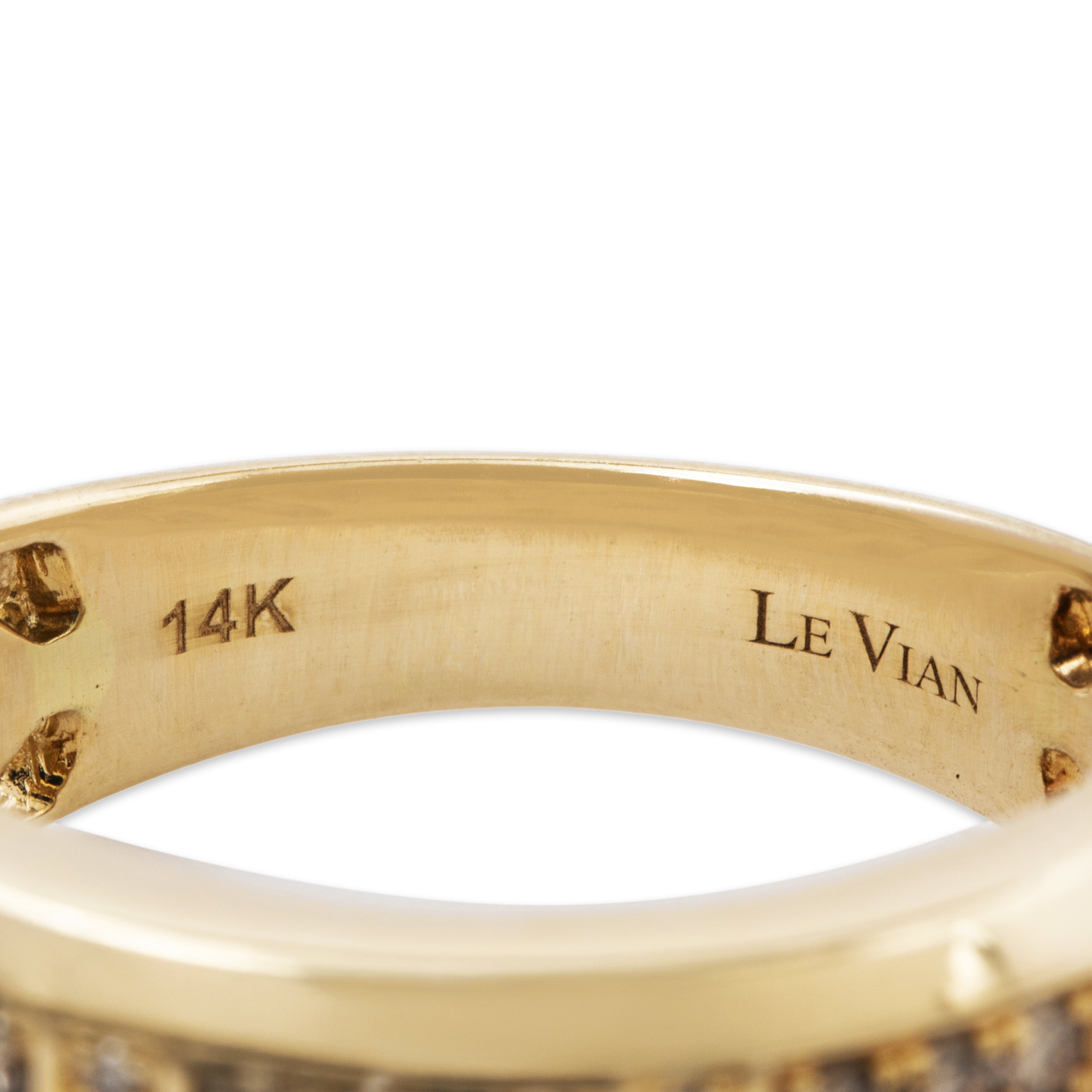 Vintage Wide 14k Yellow Gold Champagne & White Diamond Geometric Band Ring、mySite、hinf8tx79