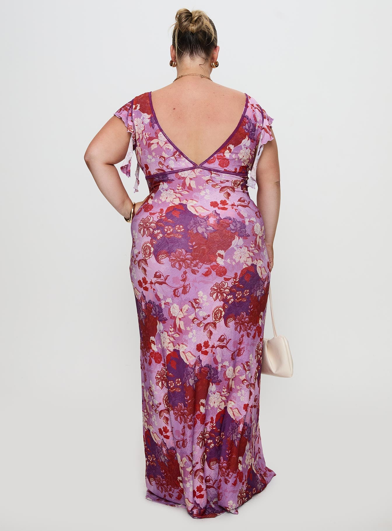 Soleila Maxi Dress Purple Multi Curve、mySite、solidvoid