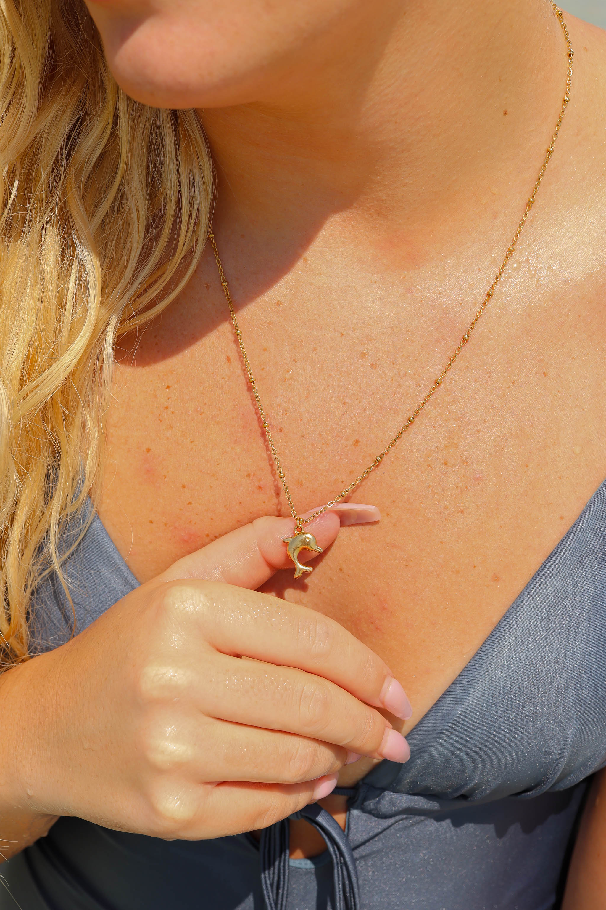 18K Gold PVD Stainless Steel Dolphin Charm / PDL0099、mySite、dreamappss