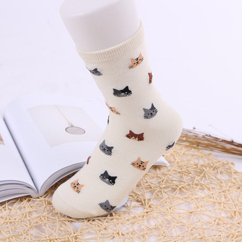 Cat Crew Socks-Cute Kitty Cat Socks in 5 Colors!、mySite、g9winljtr