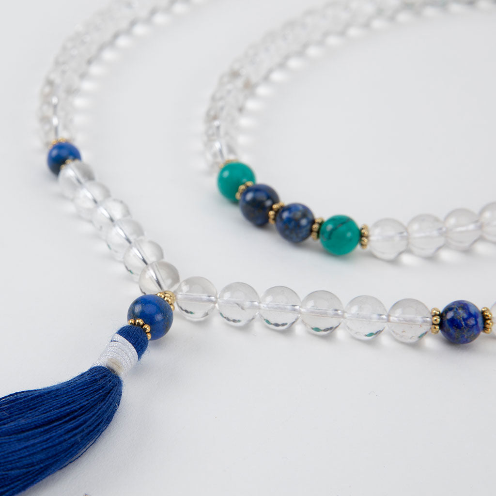 108 Bead Crystal Mala with Turquoise & Lapis、mySite、topwebapps
