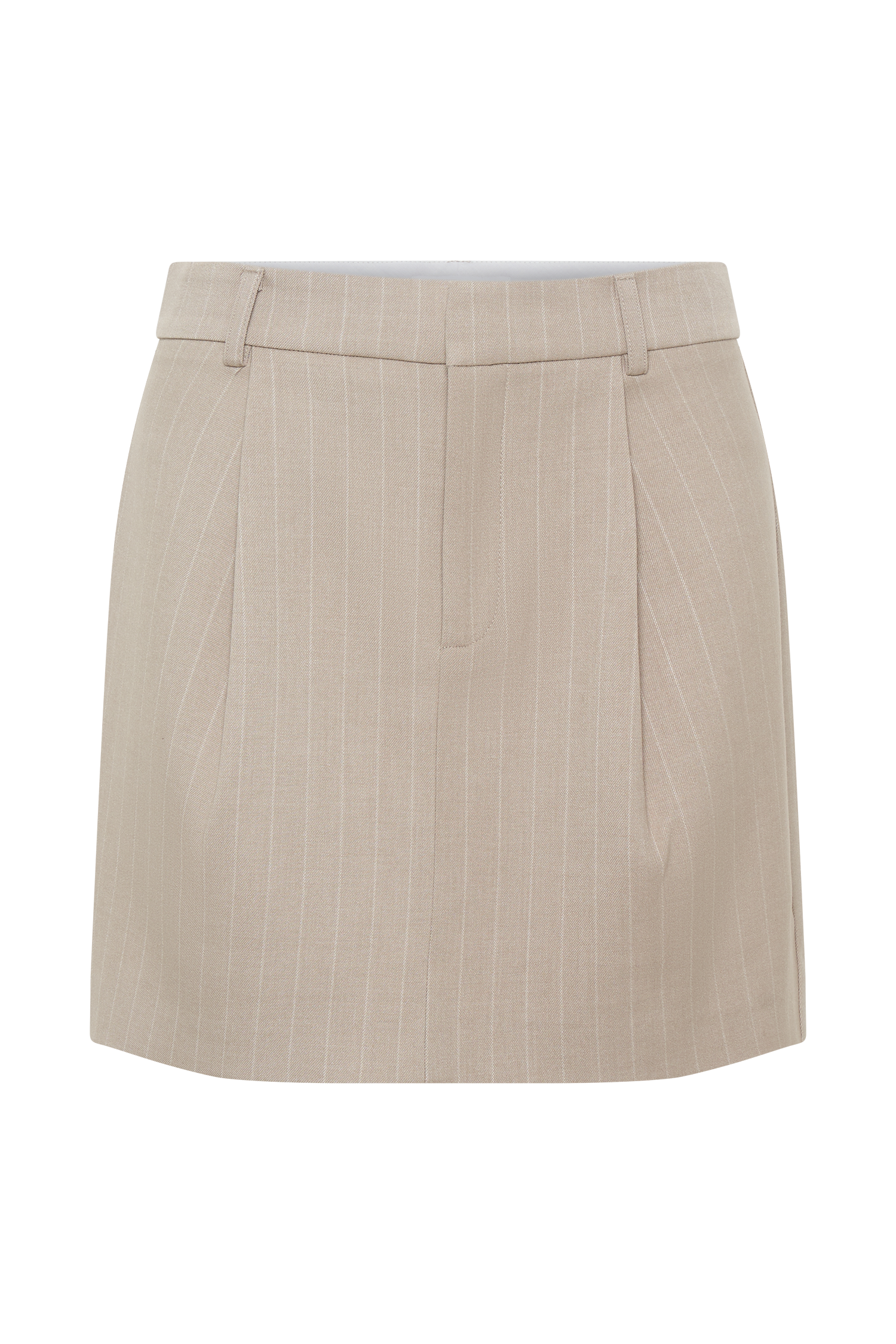 Tracey Suiting Mini Skirt - Taupe Pinstripe、mySite、solidvoid
