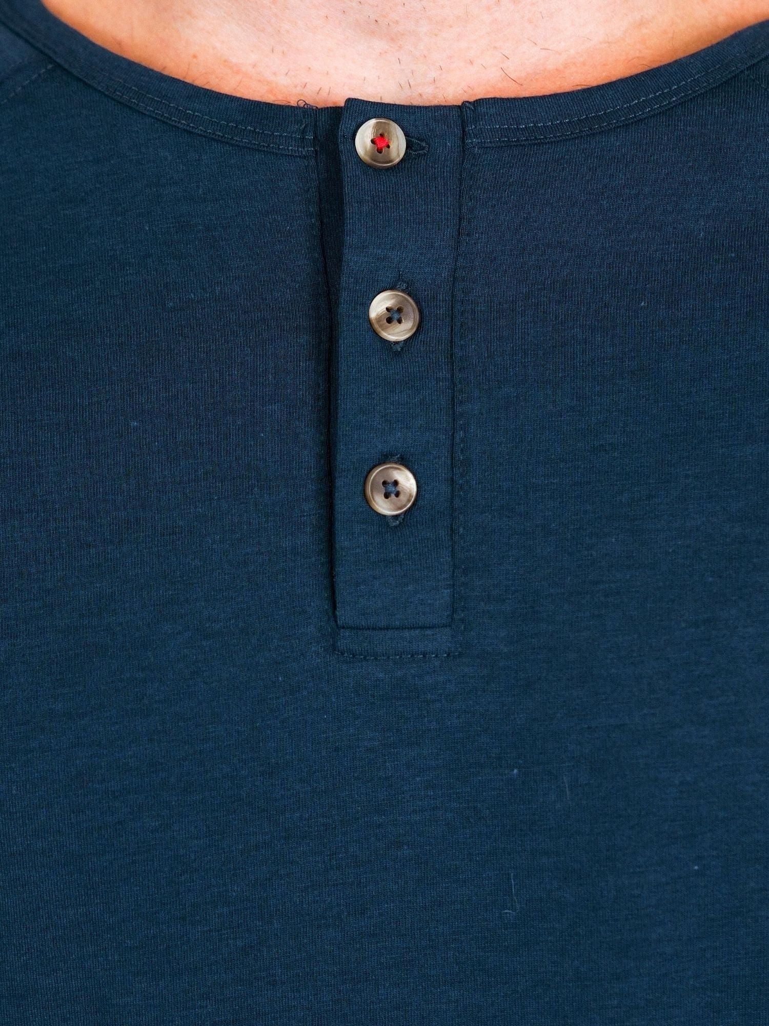  Navy Slim Fit Long Sleeve Henley FINAL SALE、mySite、ghnorth