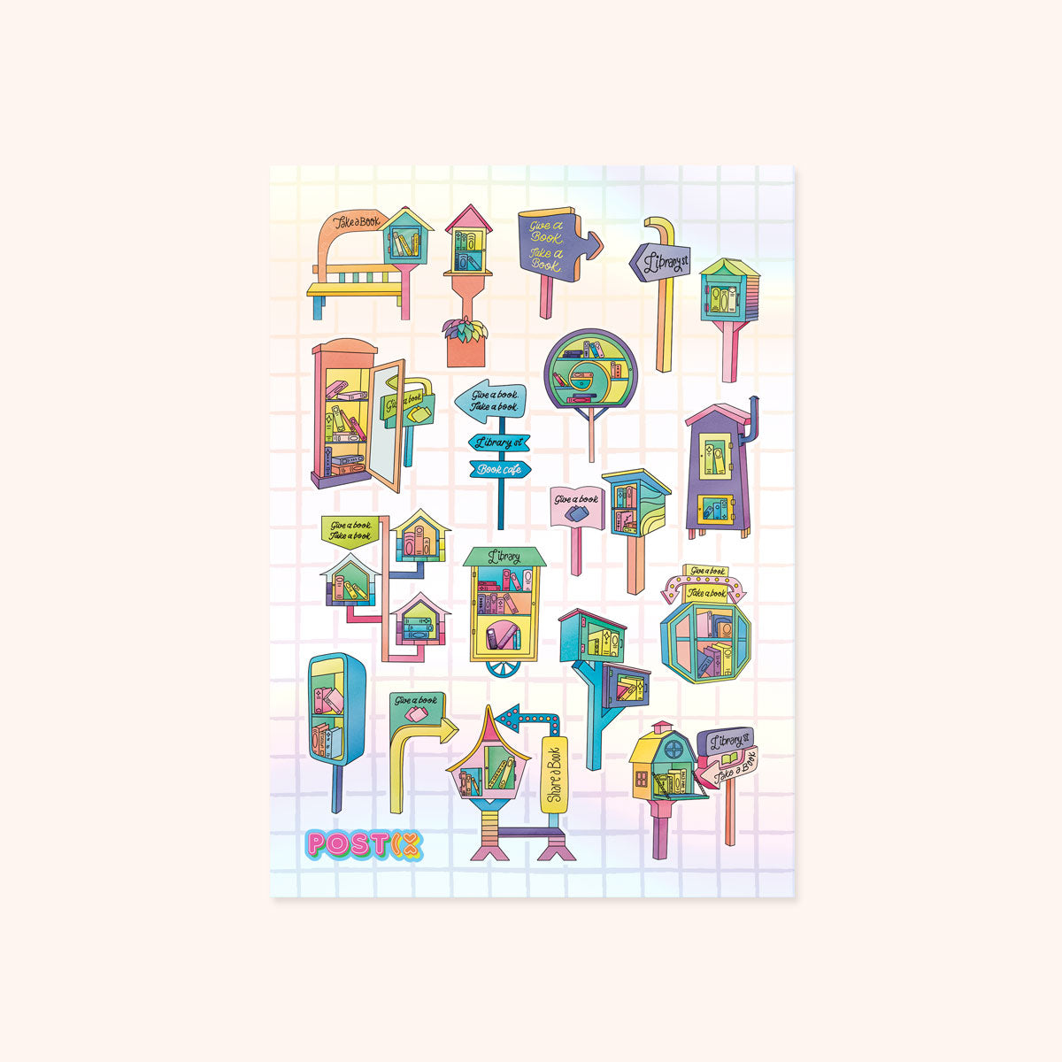  Rainbow Street Library Hologram Sticker Sheet、mySite、ghnorth