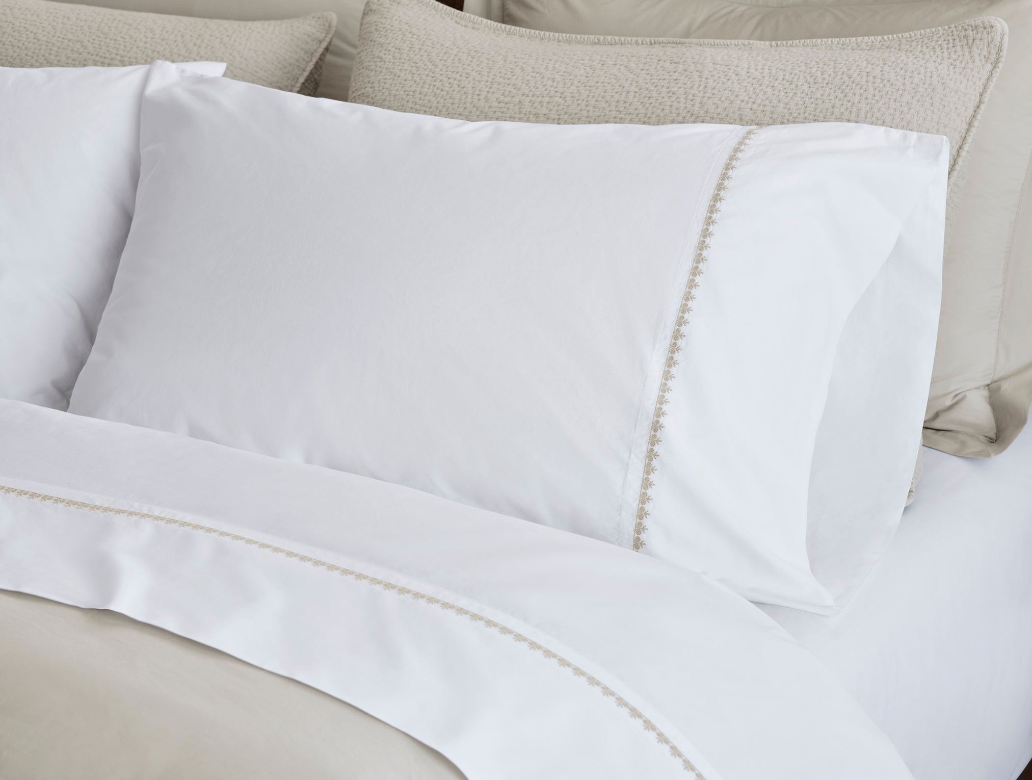  Floret Embroidered Organic Percale Pillowcases、mySite、sugarbowlscore