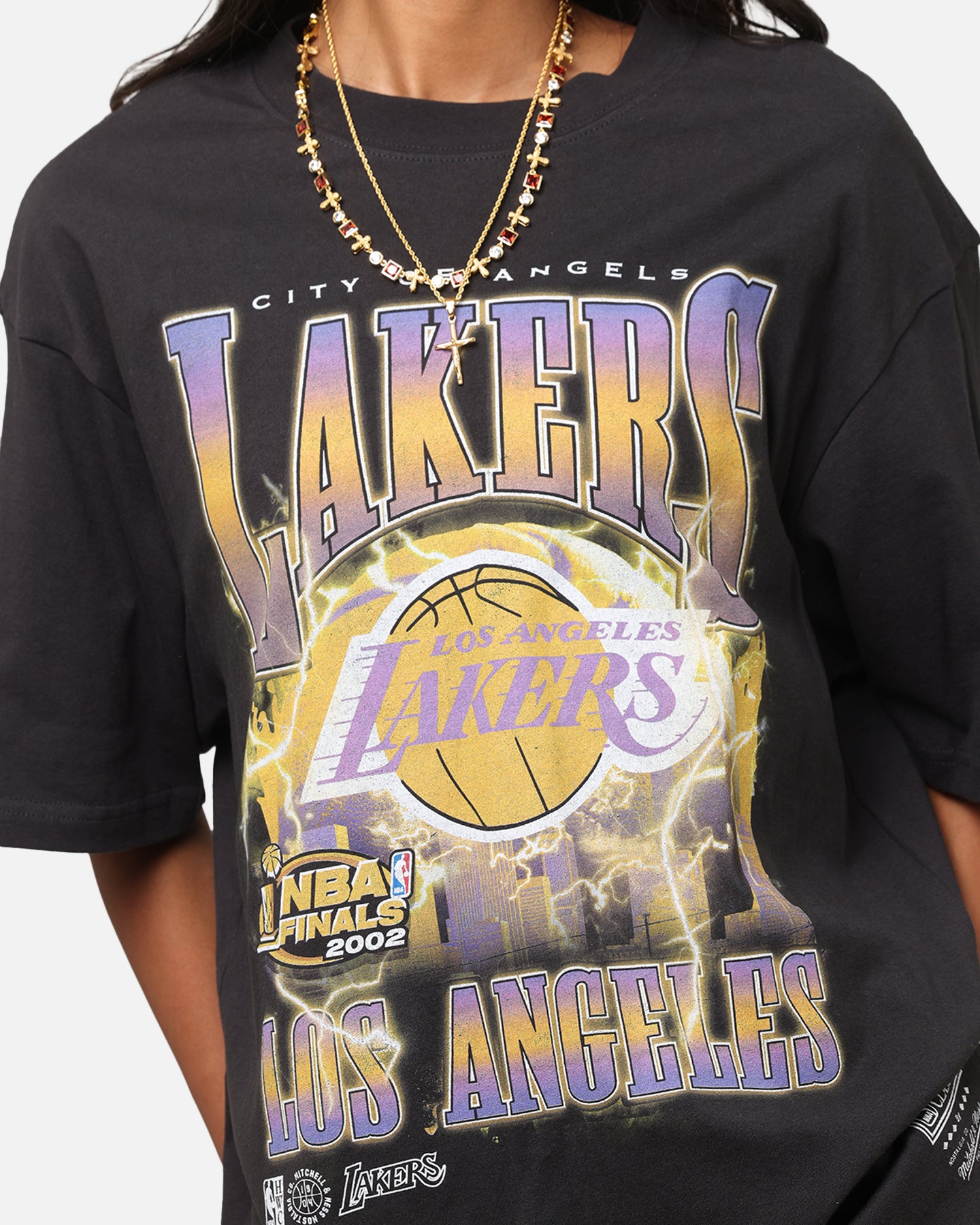 Mitchell & Ness Los Angeles Lakers City Strike T-Shirt Faded Black、mySite、zt4zffjzw