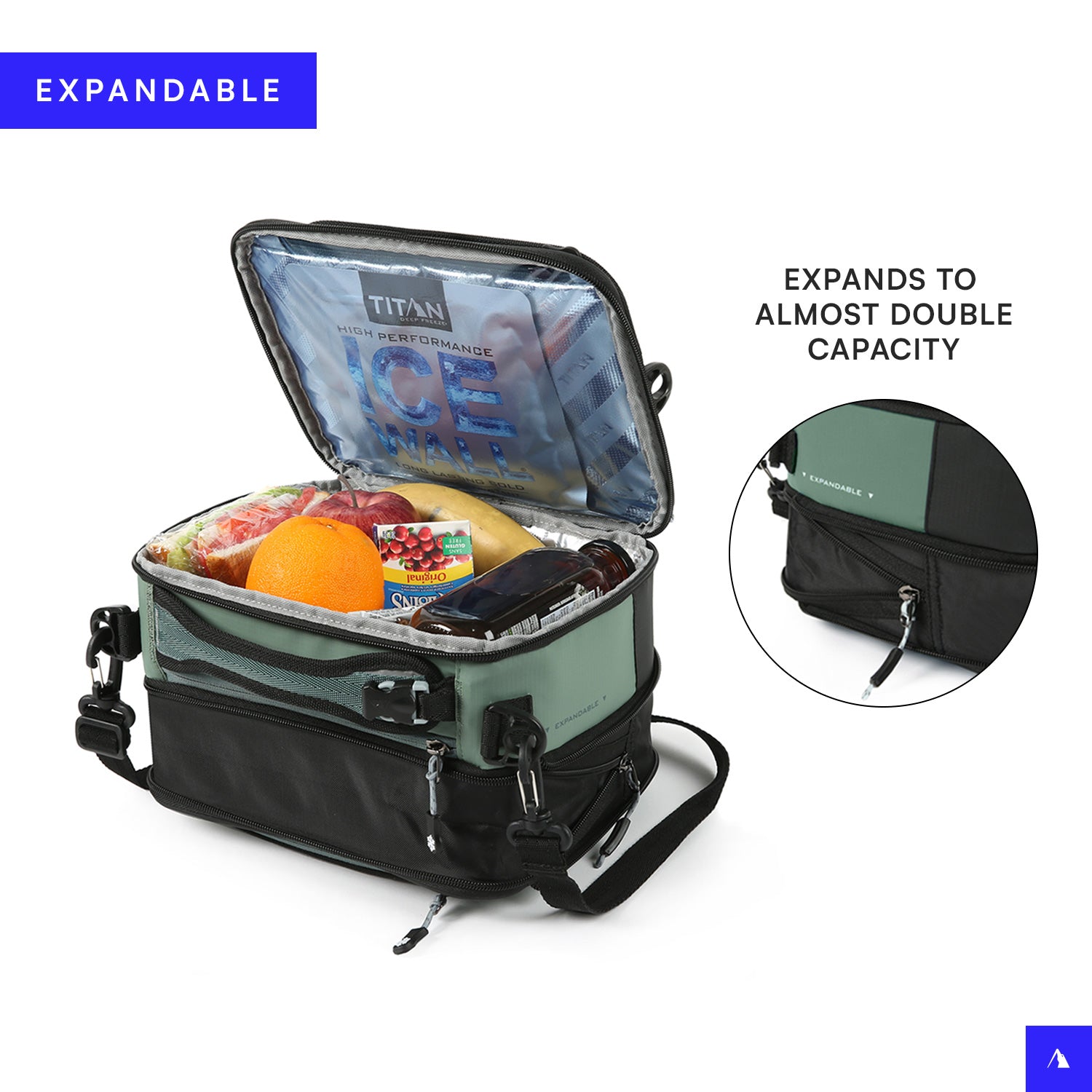 Fridge Cold Crush Resistant Expandable Lunch Bag、mySite、noshort