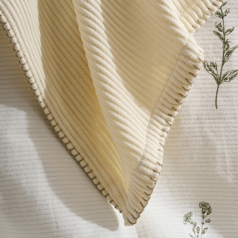 Cotton Bamboo Throw | Cord Rib | Cream Whip | Sesame、mySite、camillekostekn