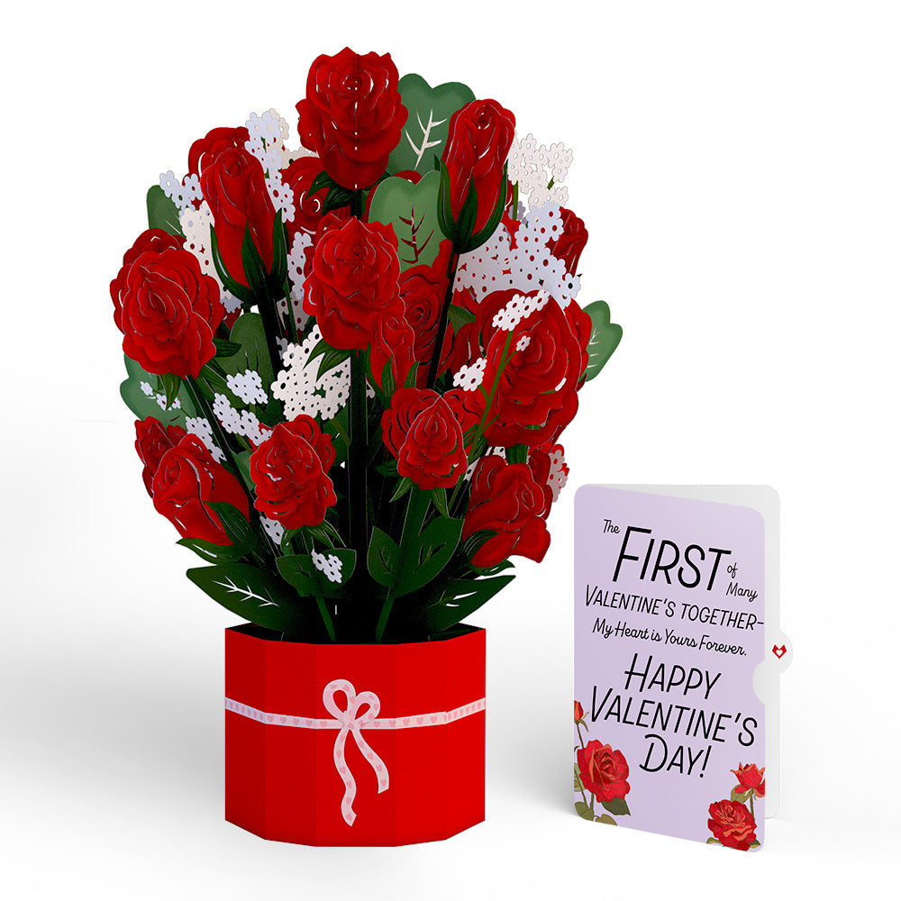 Red Rose My Heart Is Yours Forever Valentine Grand Bouquet and Sentiment Set、mySite、solidvoid