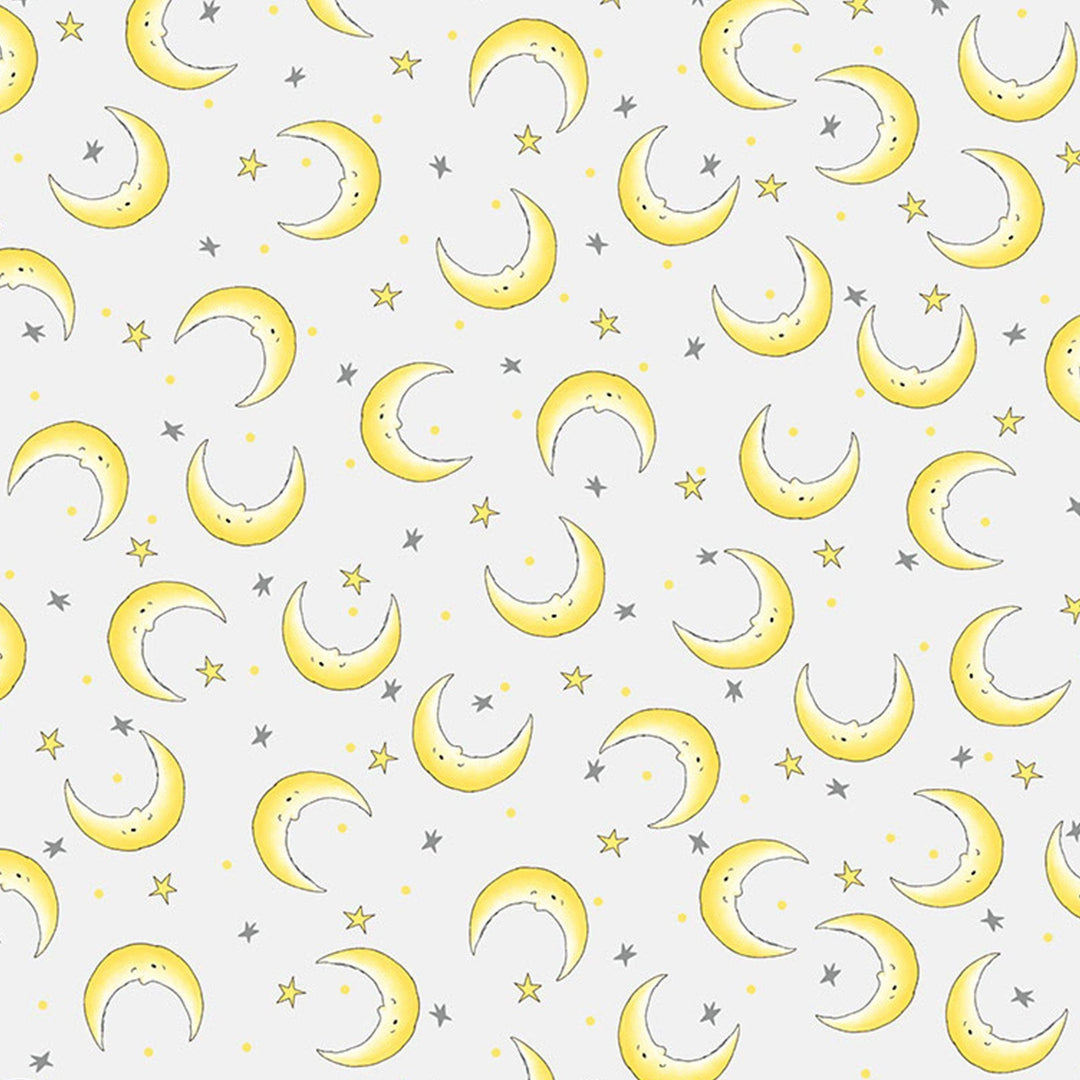 RETIRED - Fabric- Bloom and Little Star Collection - Smiling Moons - 1/4 yard、mySite、g9winljtr