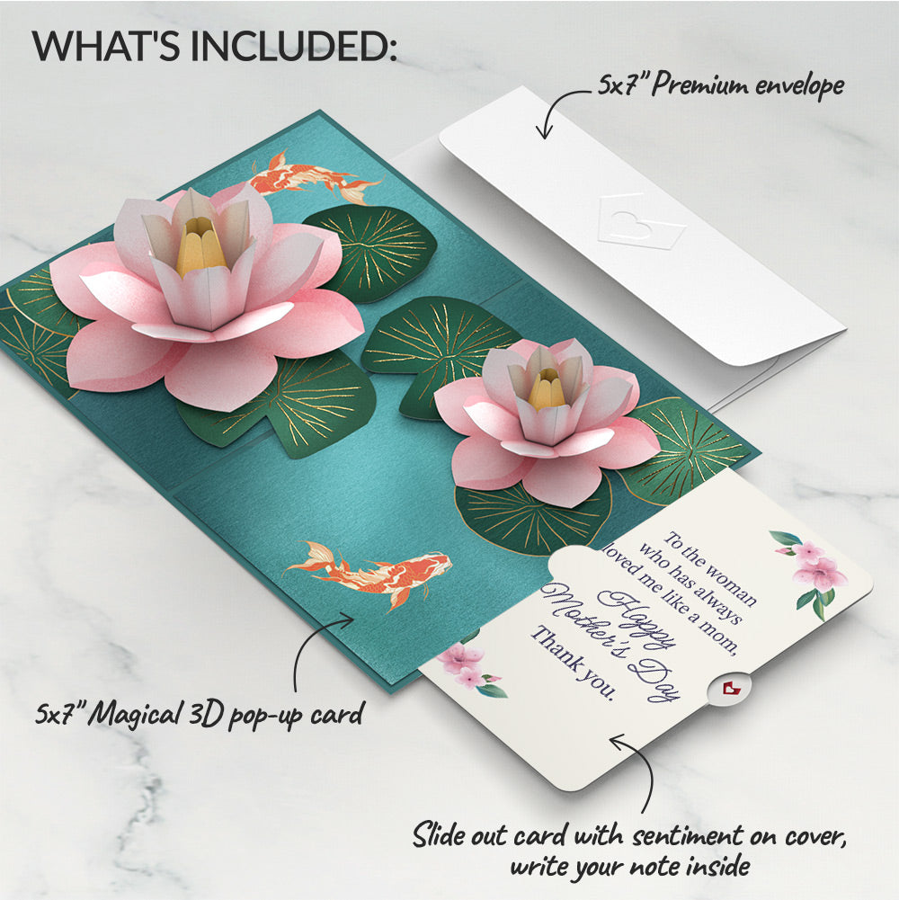 Koi Fish and Lotus Pond Mother's Day Pop-Up Card and Loved Me Like A Mom Sentiment Set、mySite、solidvoid