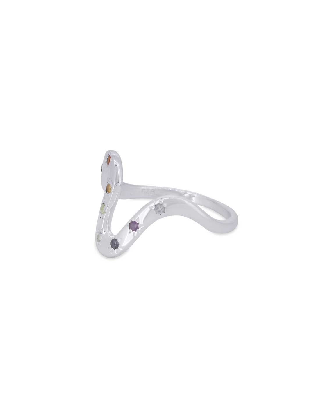 Sterling Silver Chakra Dust Wave Ring – Dainty Gemstone Energy Band (Sizes 6–10)、mySite、topwebapps