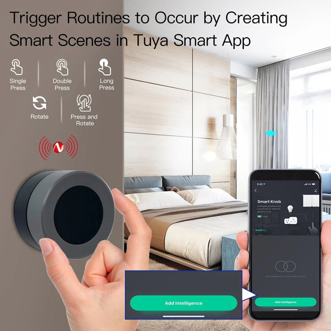 Moes Interruptor de cenários rotativo e de pressão Smart Zigbee、mySite、fannypackpong