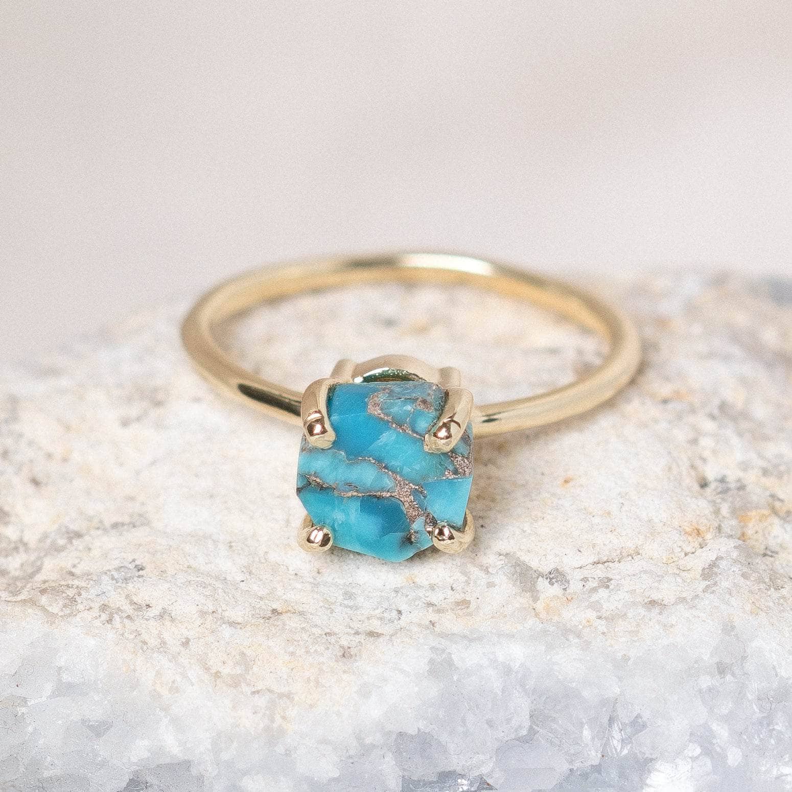 Natural Turquoise Raw Freeform Gold or Silver Ring、mySite、hinf8tx79