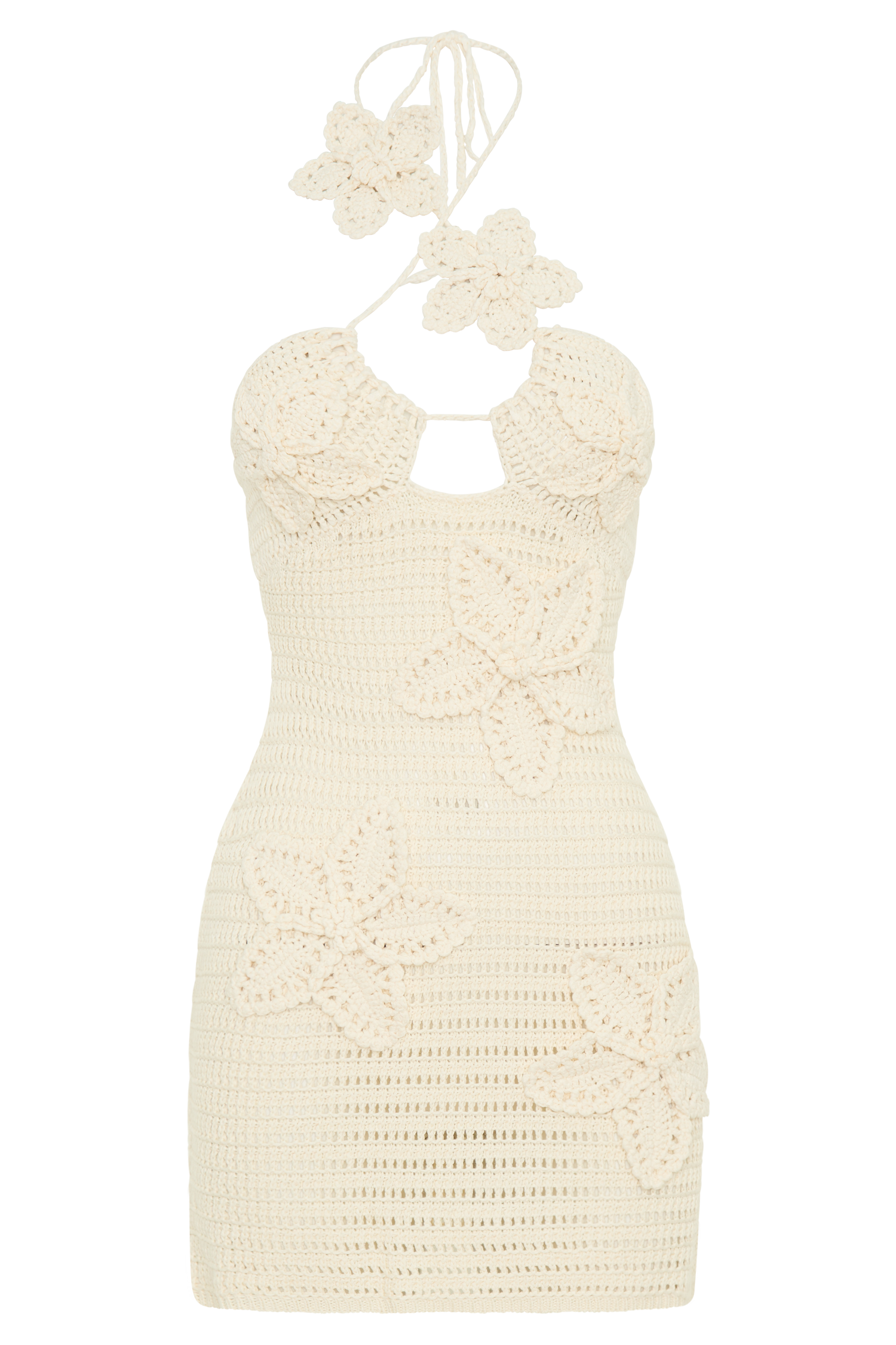 Kyla Floral Crochet Mini Dress - Buttercream、mySite、solidvoid