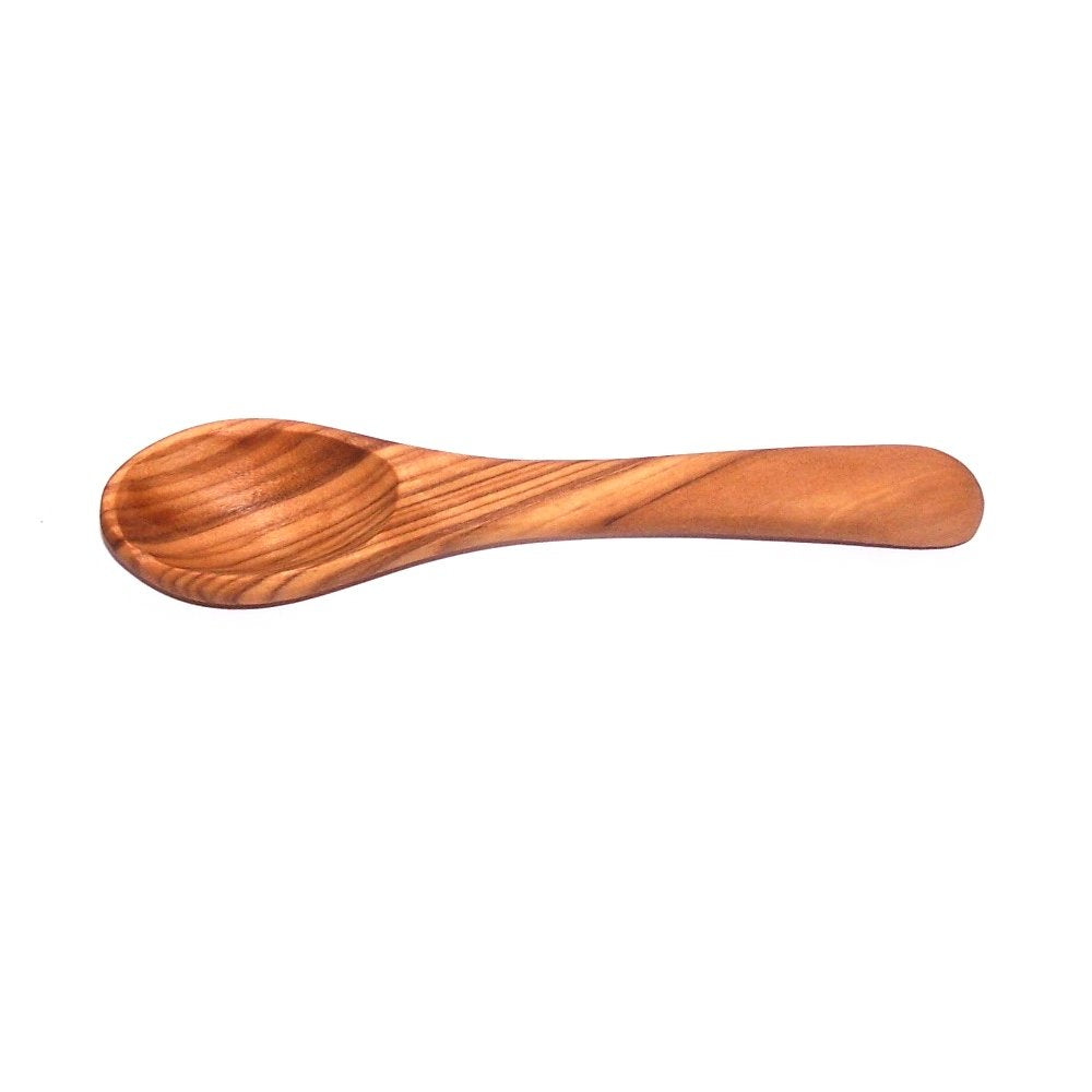 Hand Carved Olive Wood Mustard/Salt/Pepper or Spices Spoon - (5 Inches) - Asfour Outlet Trademark、mySite、topwebapps