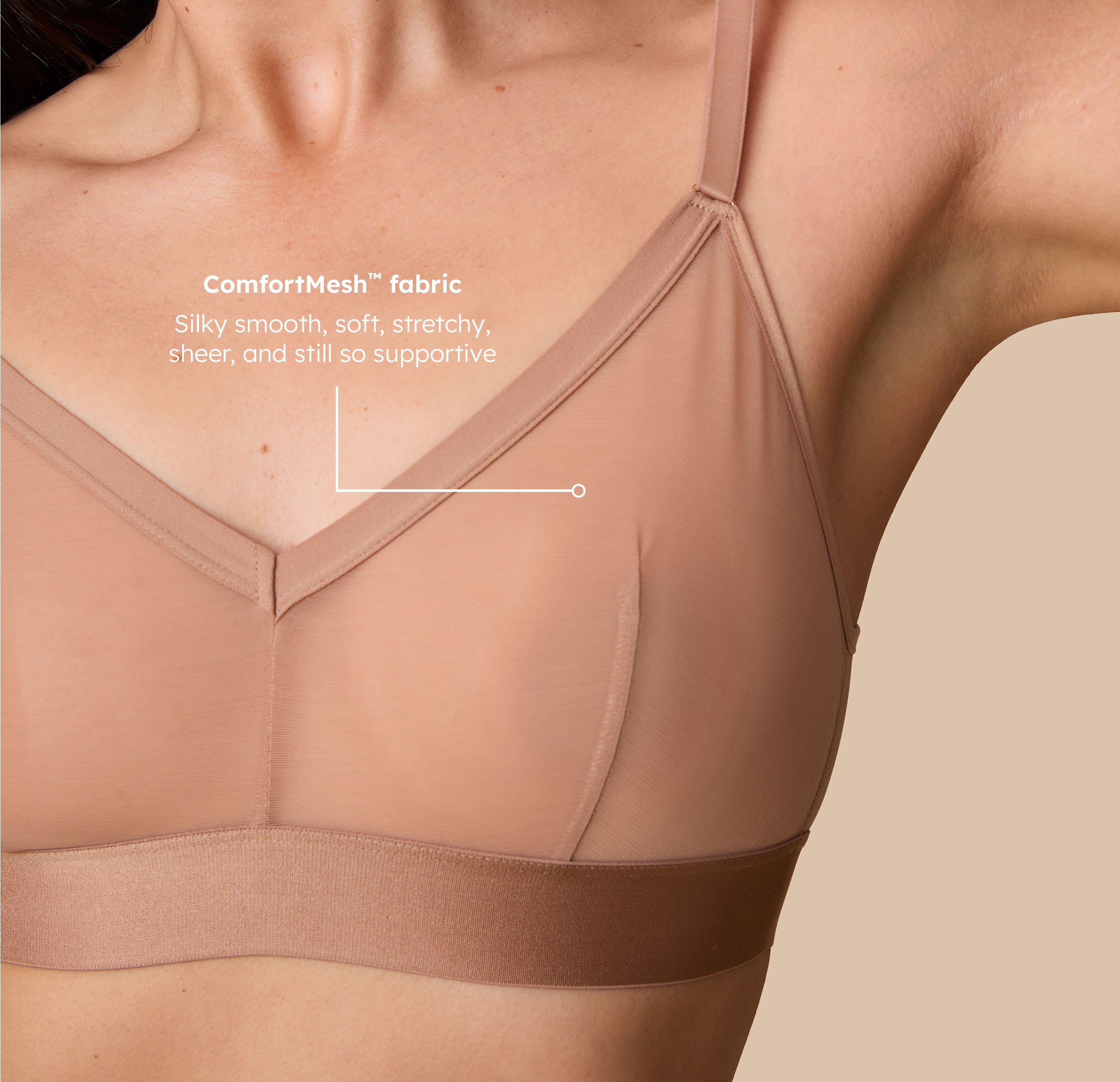 ComfortMesh™ Triangle Bralette - Taupe、mySite、bengalsvssteelers