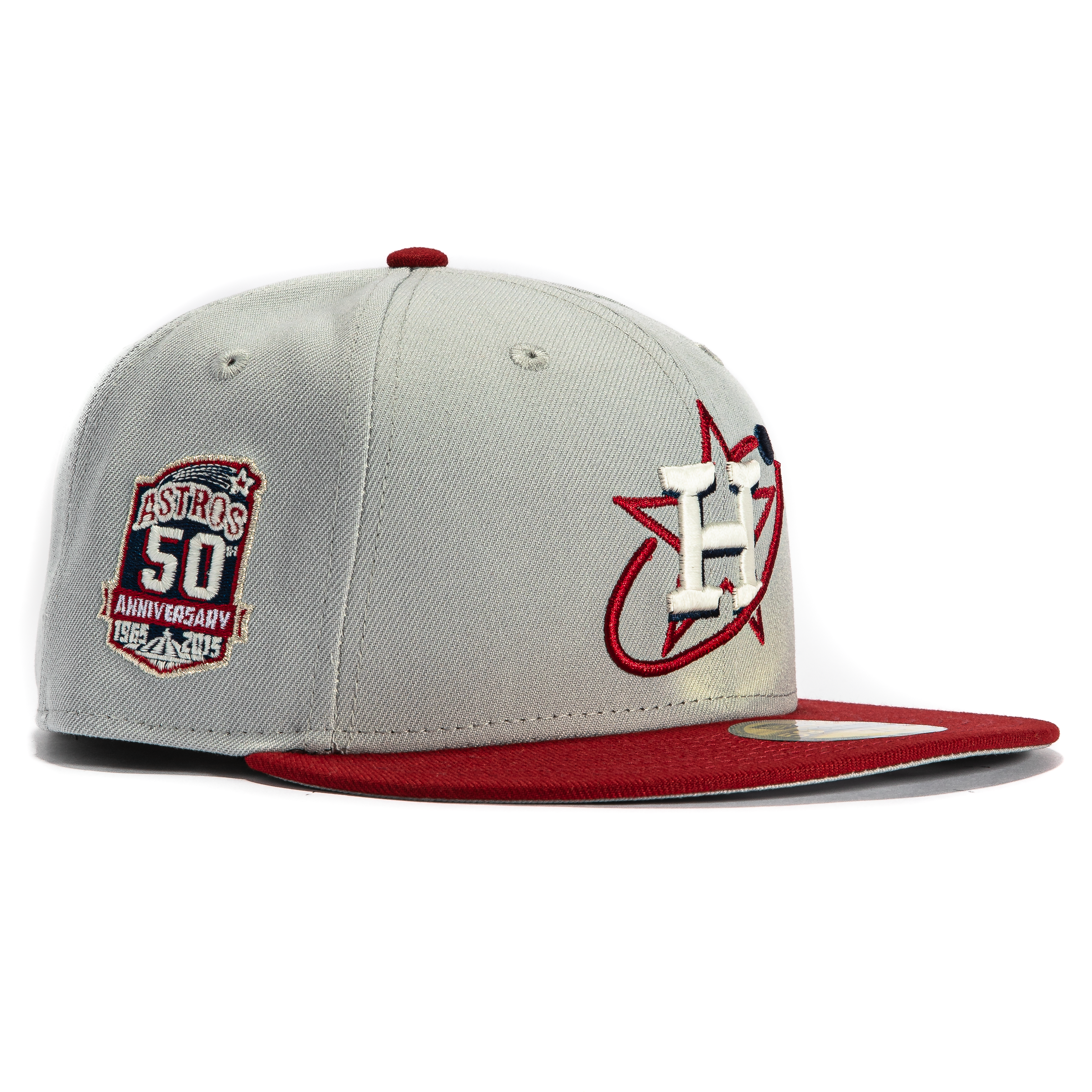 New Era 59Fifty Houston Astros 50th Anniversary Patch City Hat - Grey, Brick、mySite、vikingsvslions