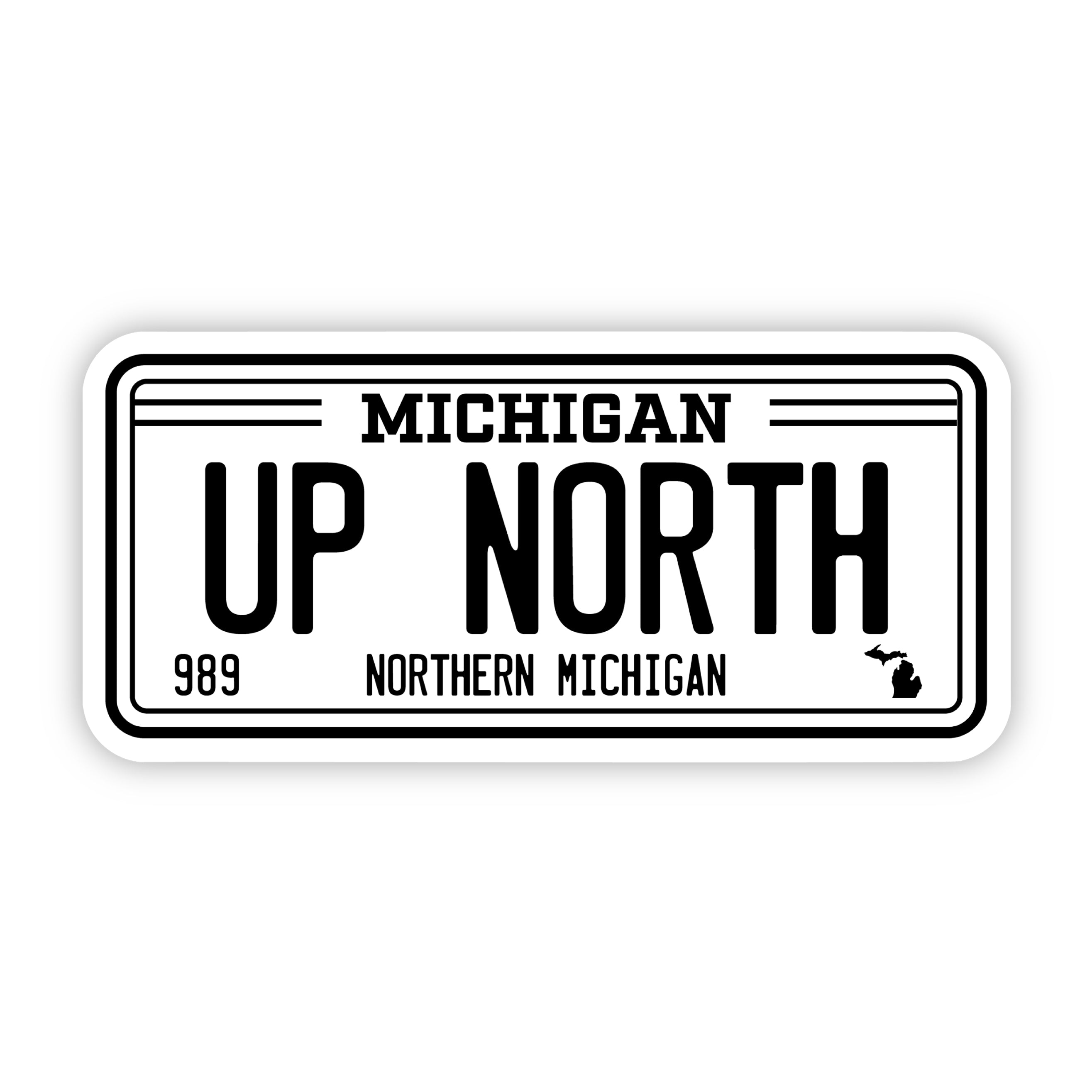  Up North Michigan 989 License Plate Sticker、mySite、elrpsem3k