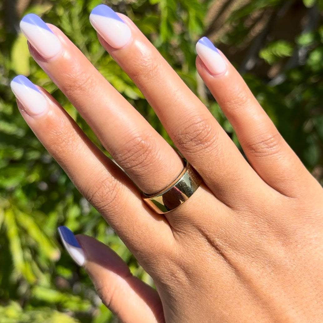 Asymmetrical French | Short | Squoval - Tab Press-On、mySite、solidvoid