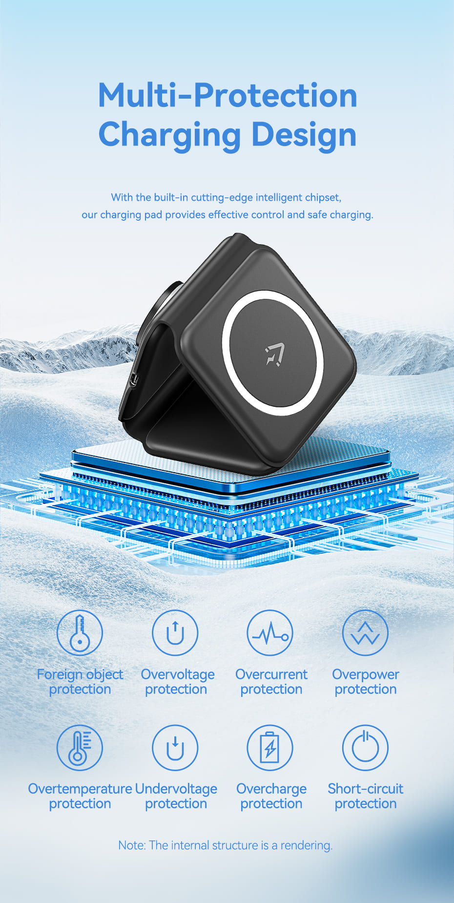 3-in-1 Wireless Charging Pad with MagSafe and LED Night Light