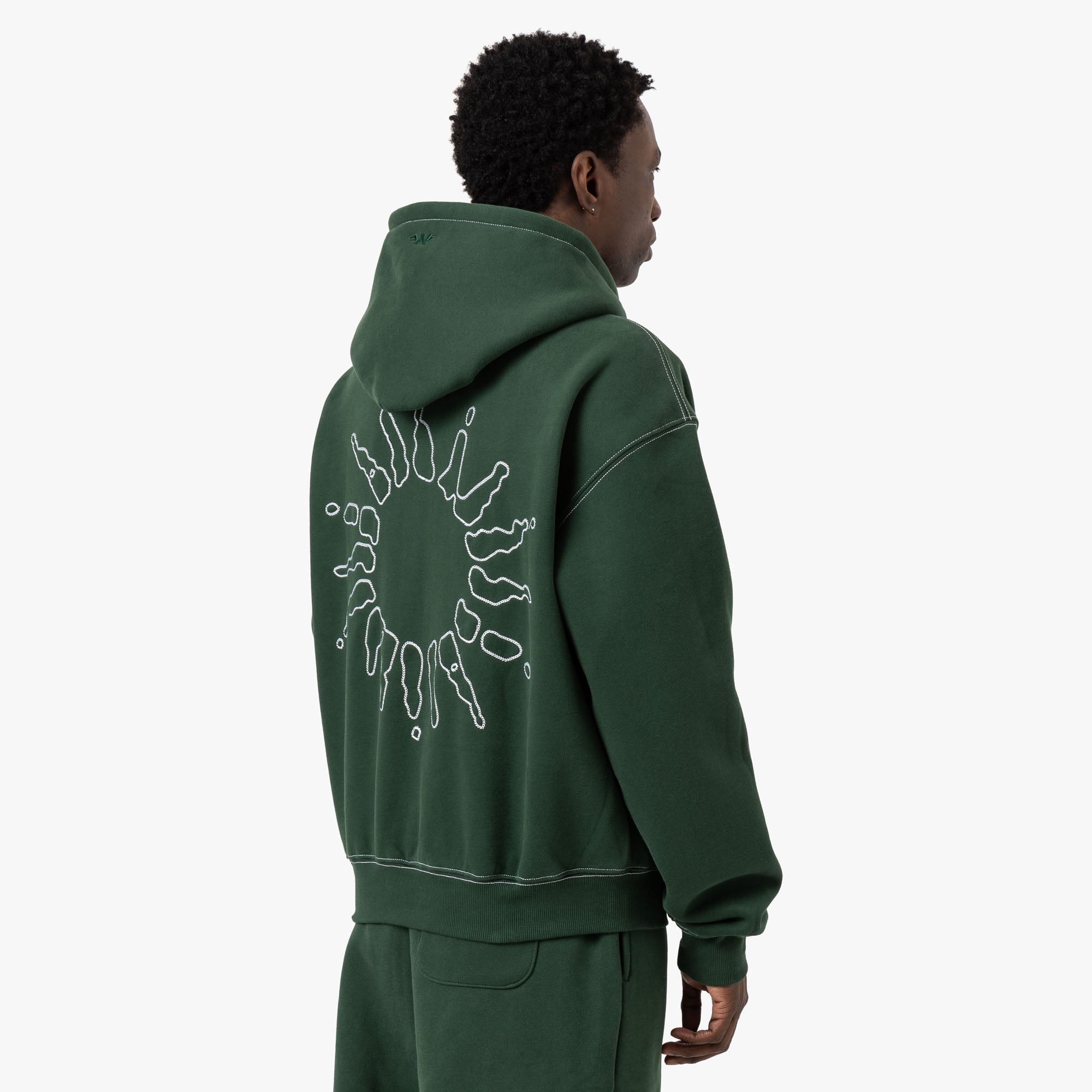  4YE Signature Zip Hoodie / Green / White、mySite、merchandisen