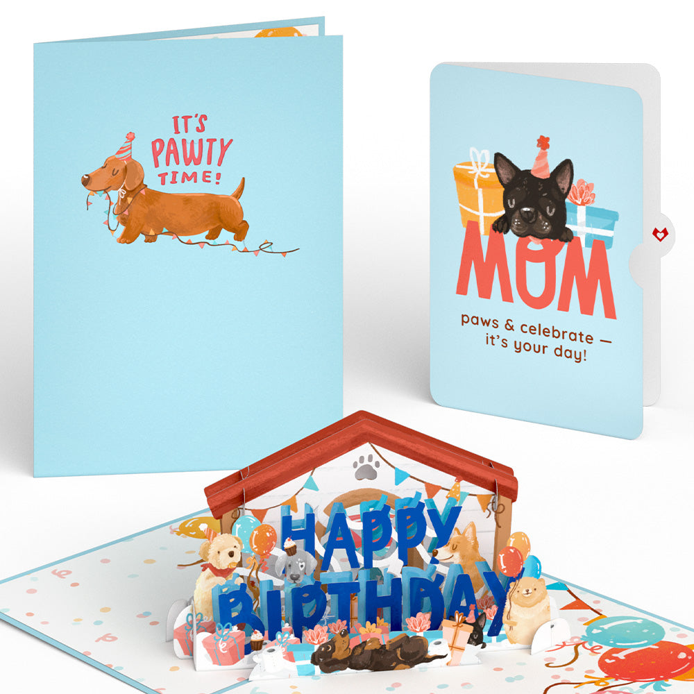 Happy Birthday Dogs Pop-Up Card and Sentiment Set for Mom、mySite、solidvoid