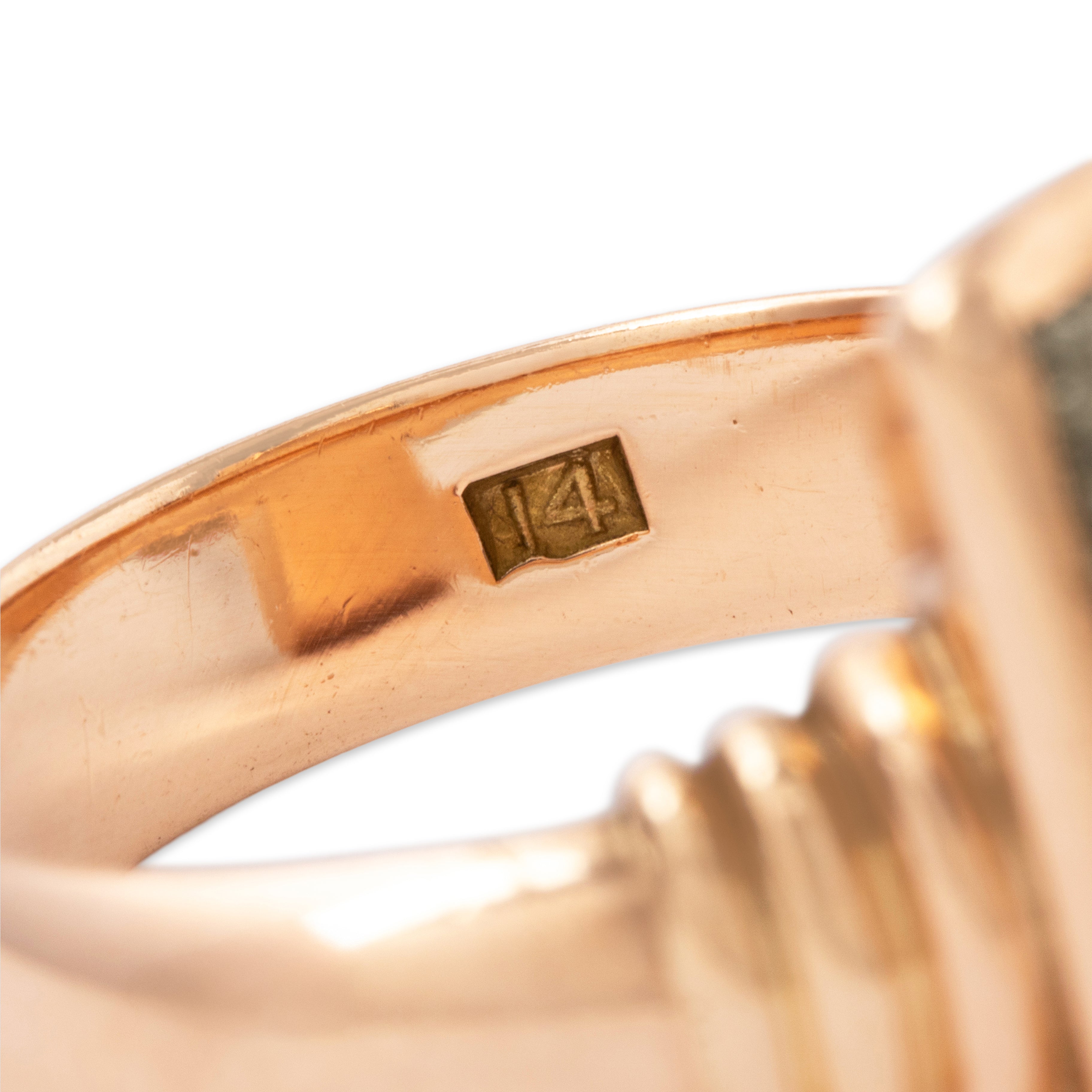 Antique Victorian Heavy 14k Rose Gold Pyrite Fool's Gold Ring 8.00、mySite、hinf8tx79