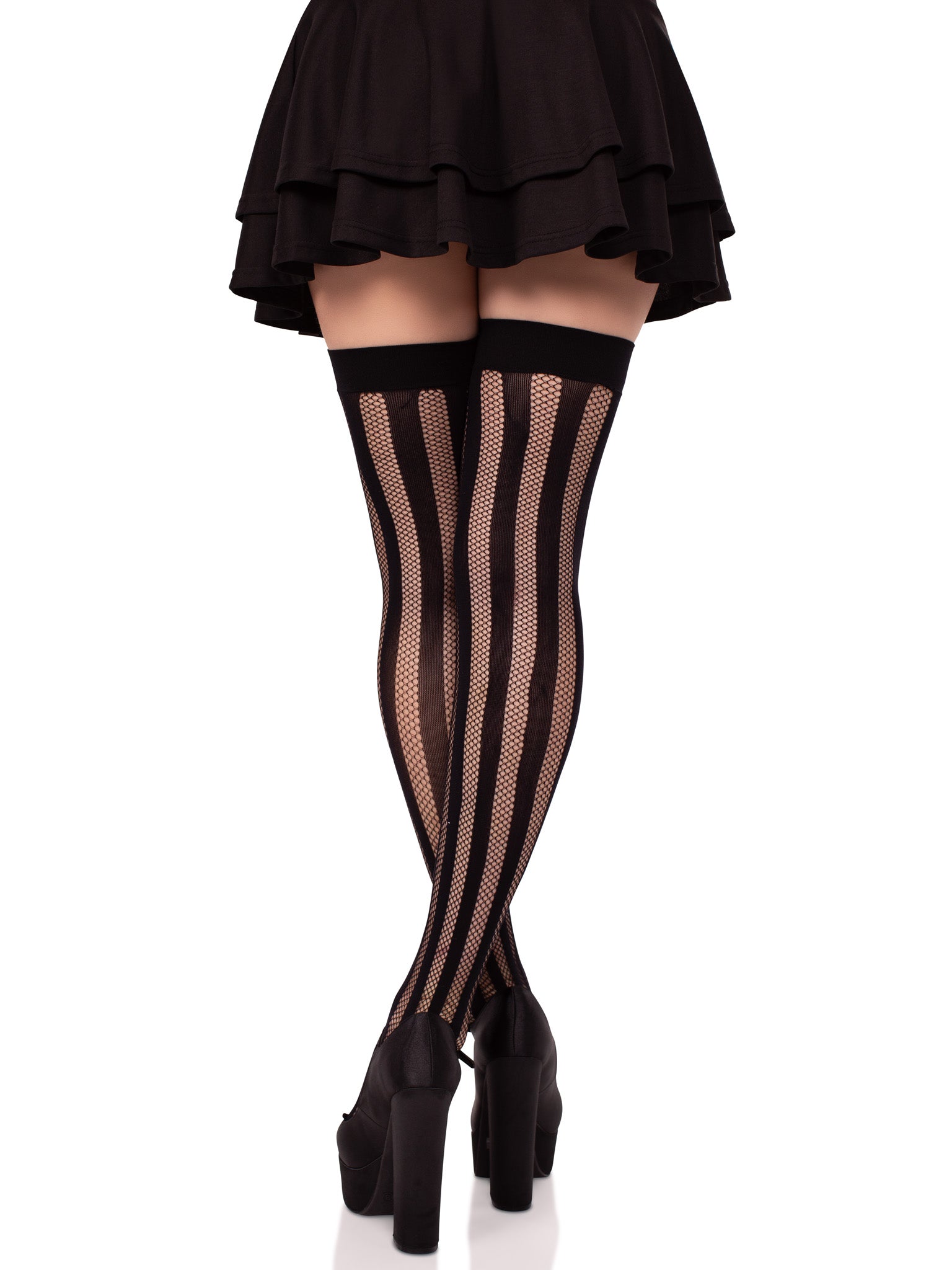 Krya Striped Net Thigh Highs、mySite、bengalsvssteelers