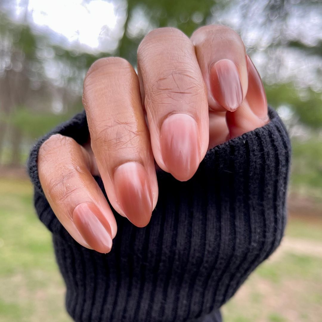 Chocolate Syrup Gradient - Press-On | Medium | Almond、mySite、solidvoid