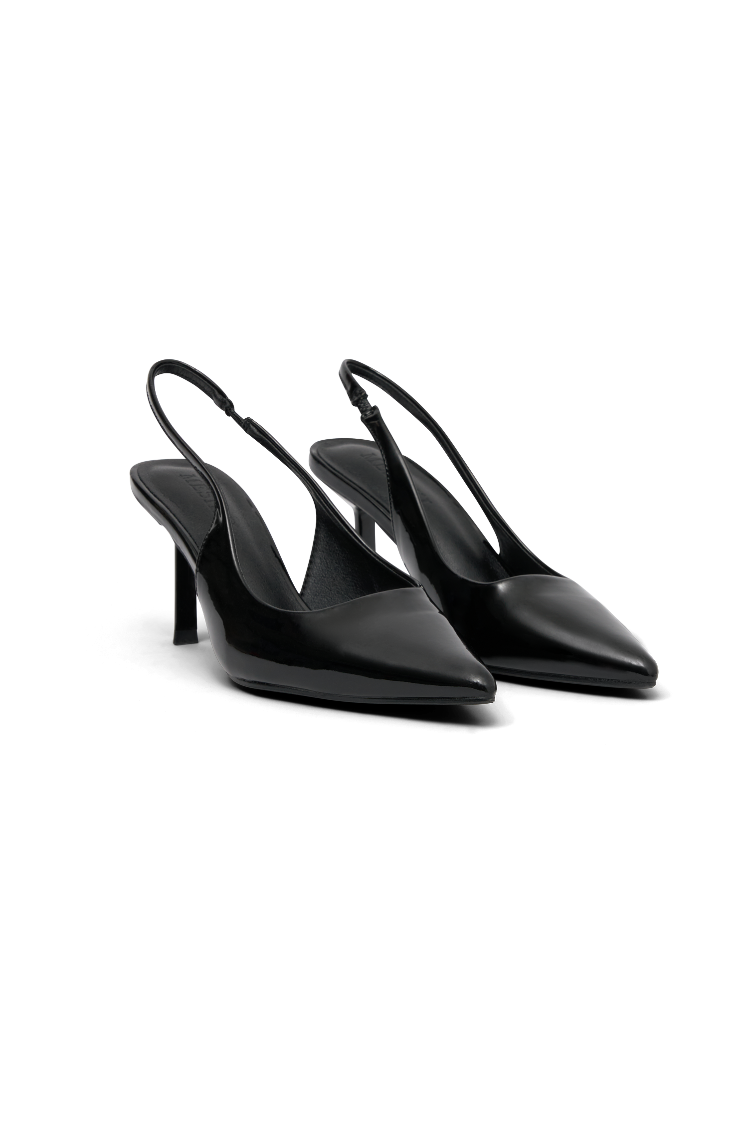 Dasha Patent Sling Back Heels - Black、mySite、solidvoid