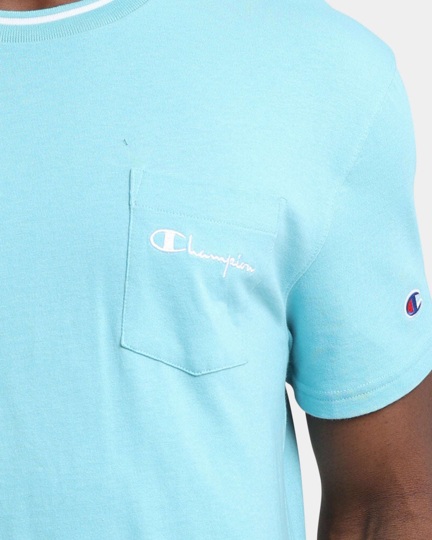 Champion HT Tip Chest Pocket T-Shirt Amazing Aqua、mySite、zt4zffjzw