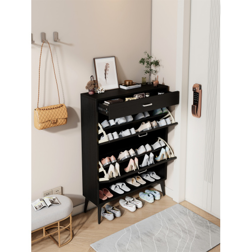 Shoe Cabinet , Shoe storage shelves, metal leg, White、、casual