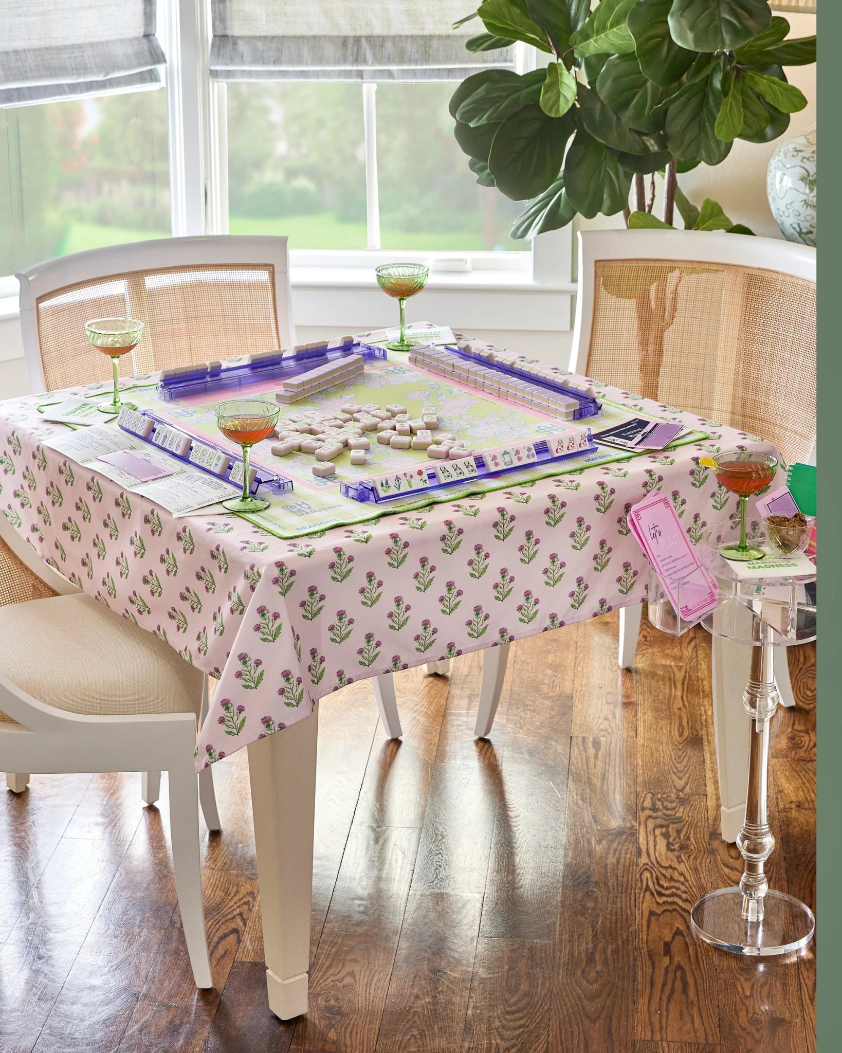  Purple Thistle Instructional Mahjong Tablecloth、mySite、elrpsem3k