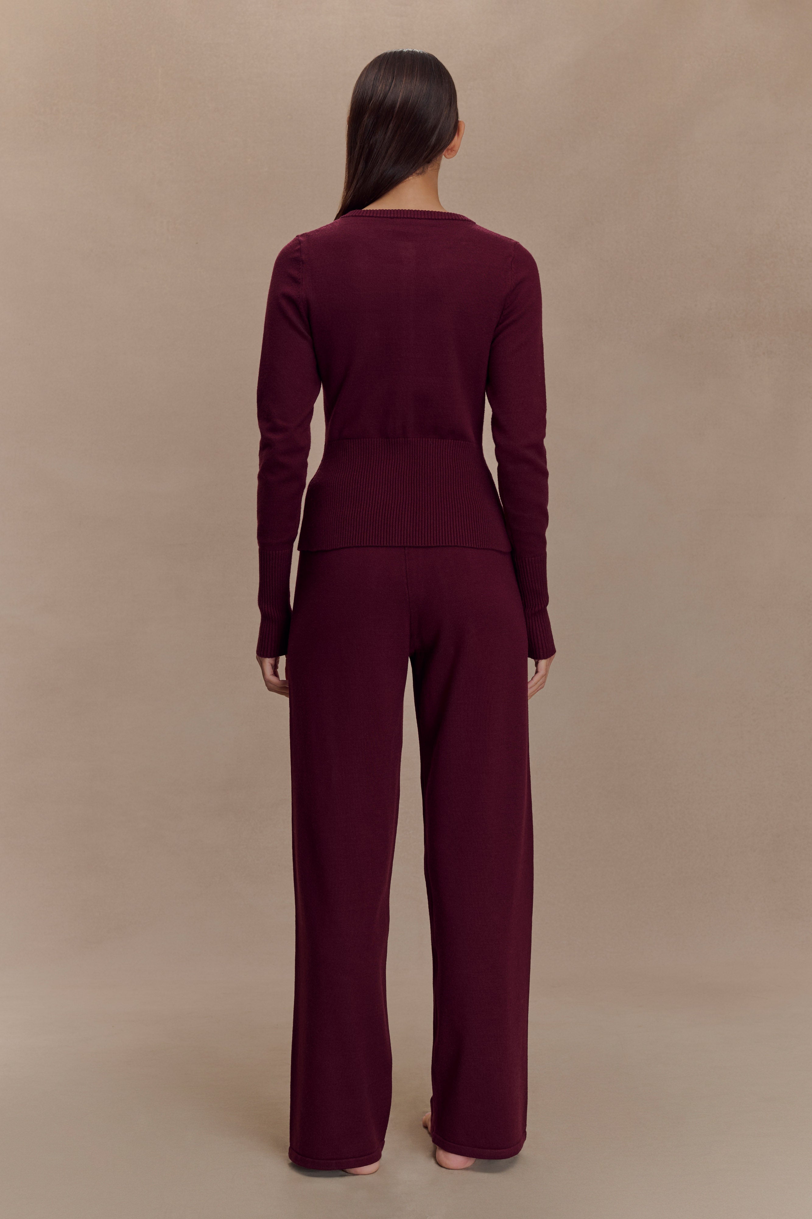 Reese Fitted Knit Cardigan - Merlot、mySite、solidvoid