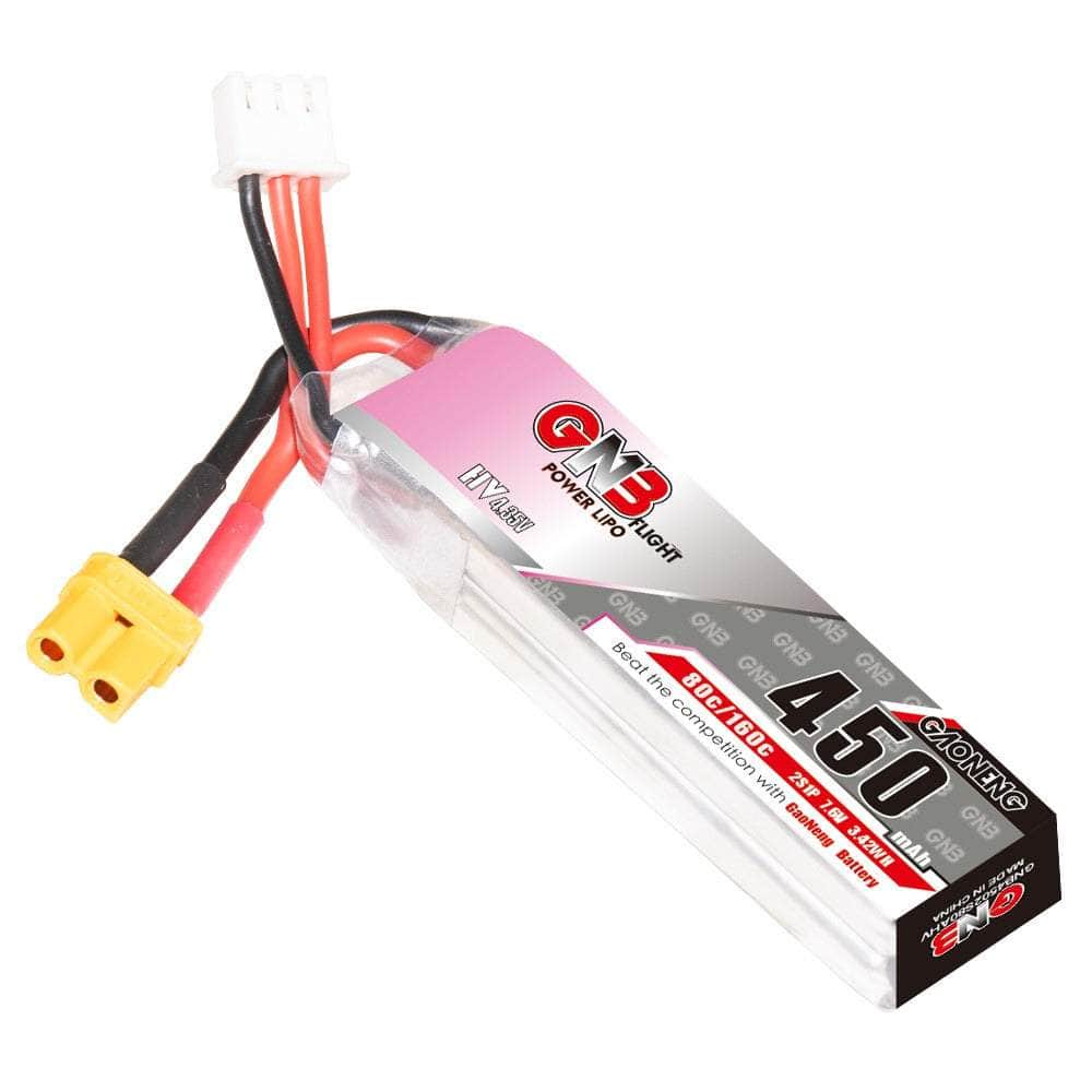  Gaoneng GNB 7.6V 2S 450mAh 80C LiHV Micro Battery (Long Type) - XT30、mySite、merchandisen