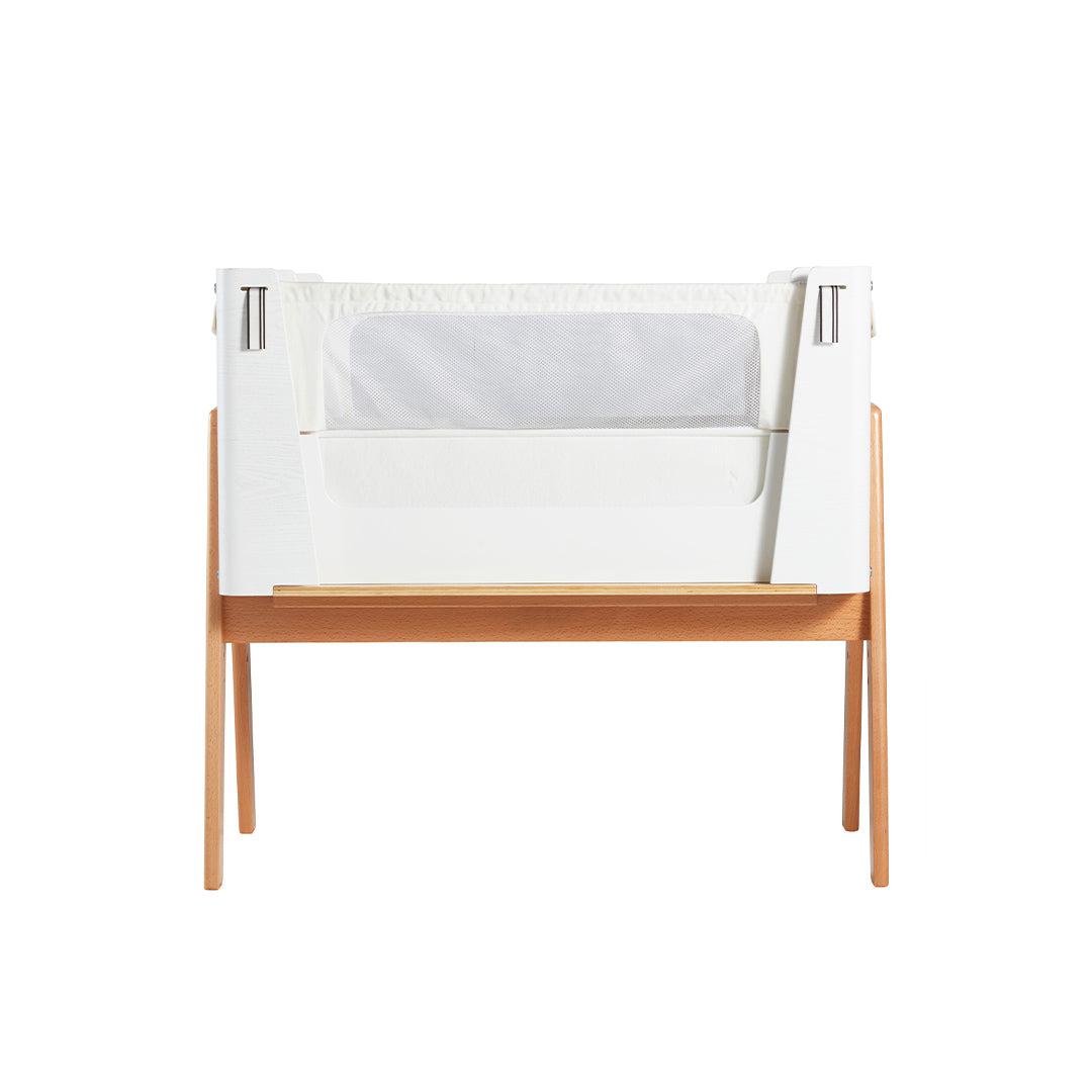  Gaia Baby Hera Cot Bed + Bedside Crib Two Piece Bundle - Scandi-White + Natural、mySite、merchandisen