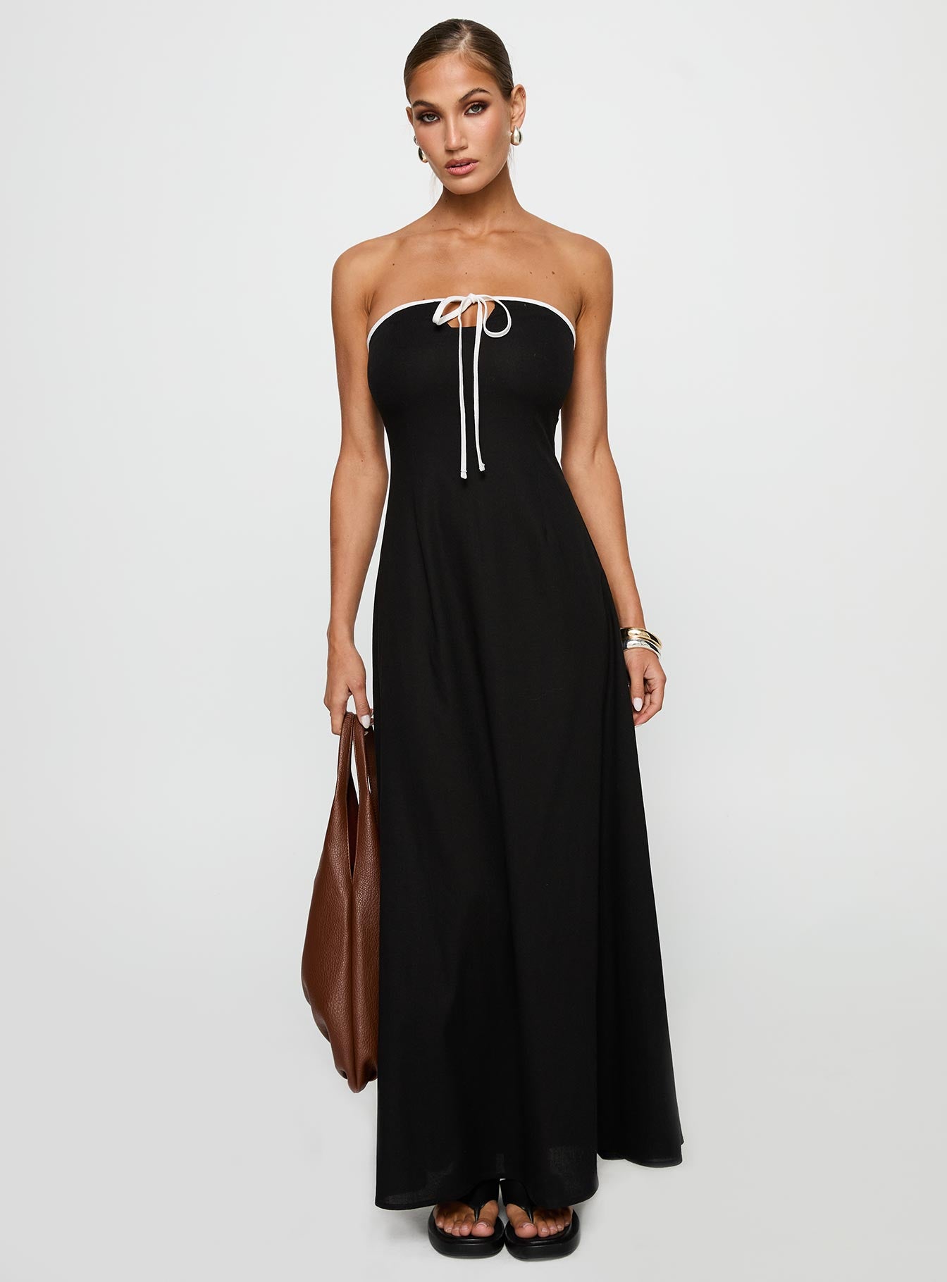 Bijou Strapless Maxi Dress Black、mySite、solidvoid