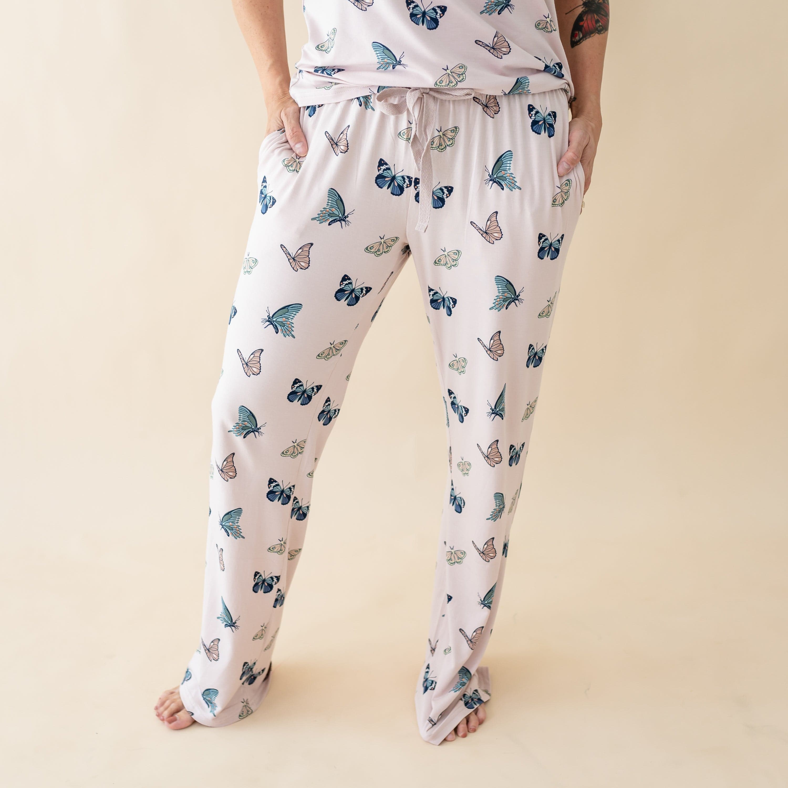  Women's Lounge Pants in Blush Butterfly、mySite、layawaytickets