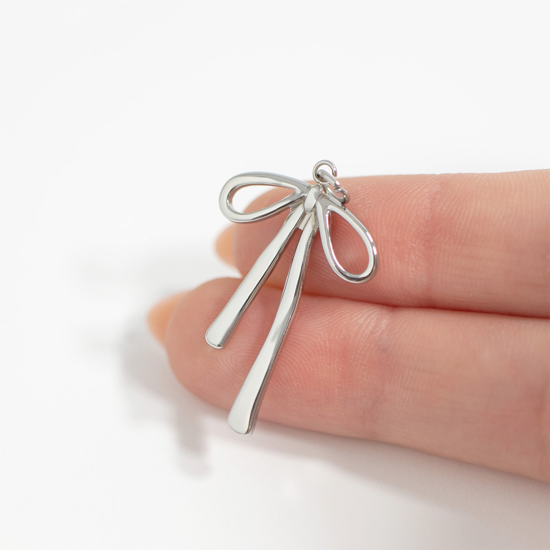 18K Gold PVD Stainless Steel Long Bow Charm / PDL0277、mySite、dreamappss