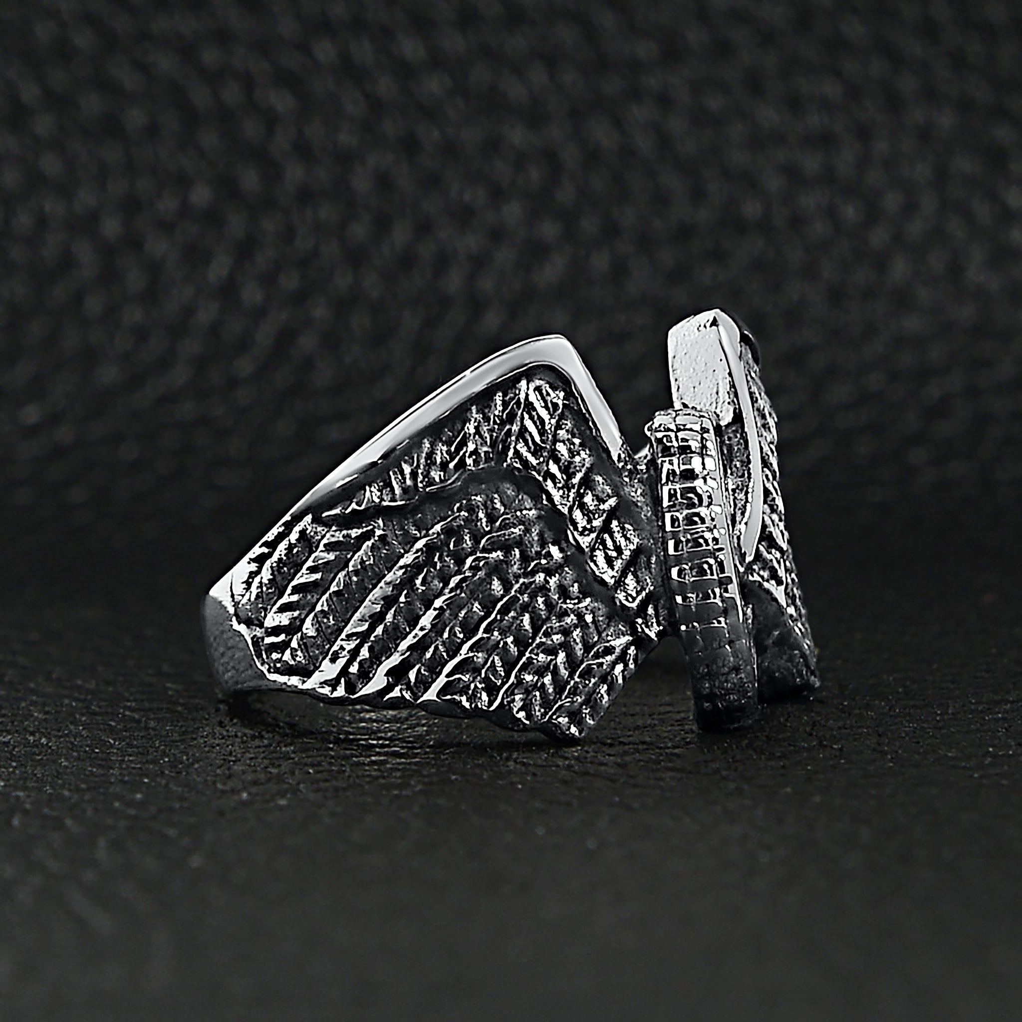 Stainless Steel Polished Winged Wheel Ring / SCR0239、mySite、dreamappss