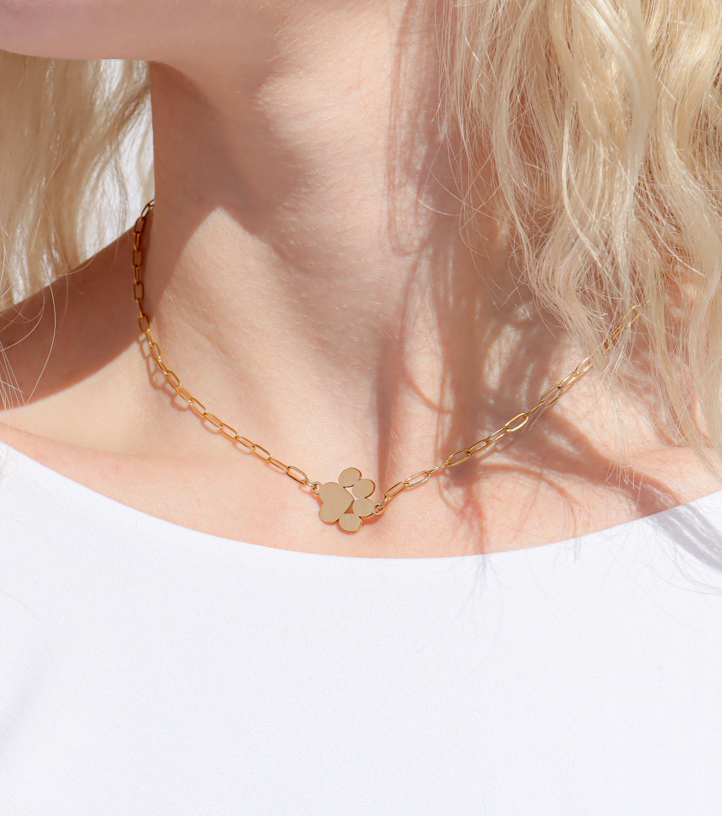 18K Gold PVD Paperclip Connector Chain Necklace / CHN0080、mySite、dreamappss