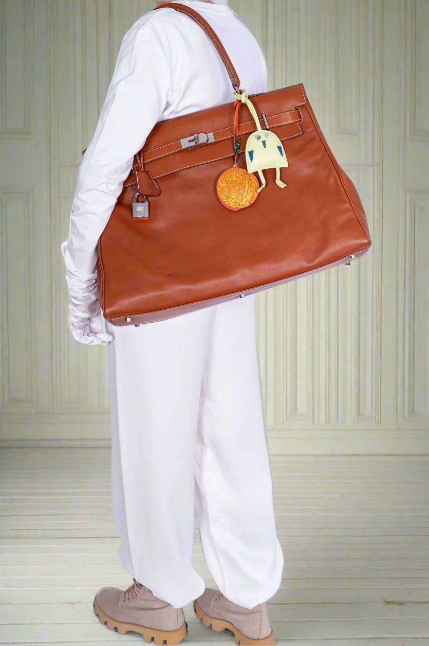 Hermès Kelly 50 Relax Travel Bag Fauve Box Leather Palladium Hardware、mySite、garminoutage.com